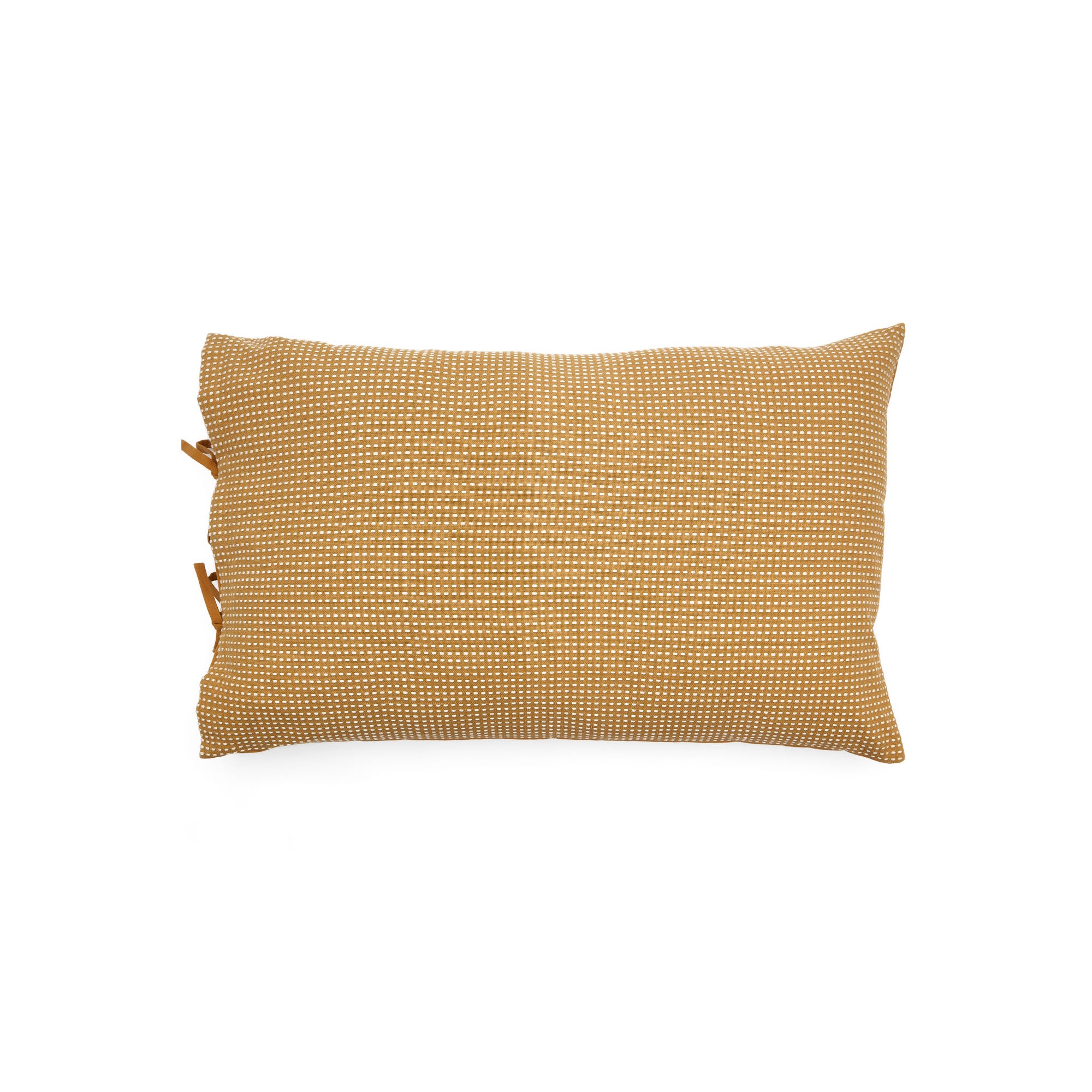 Trufa 100% cotton cushion with mustard and white backstitch, 40 x 60 cm