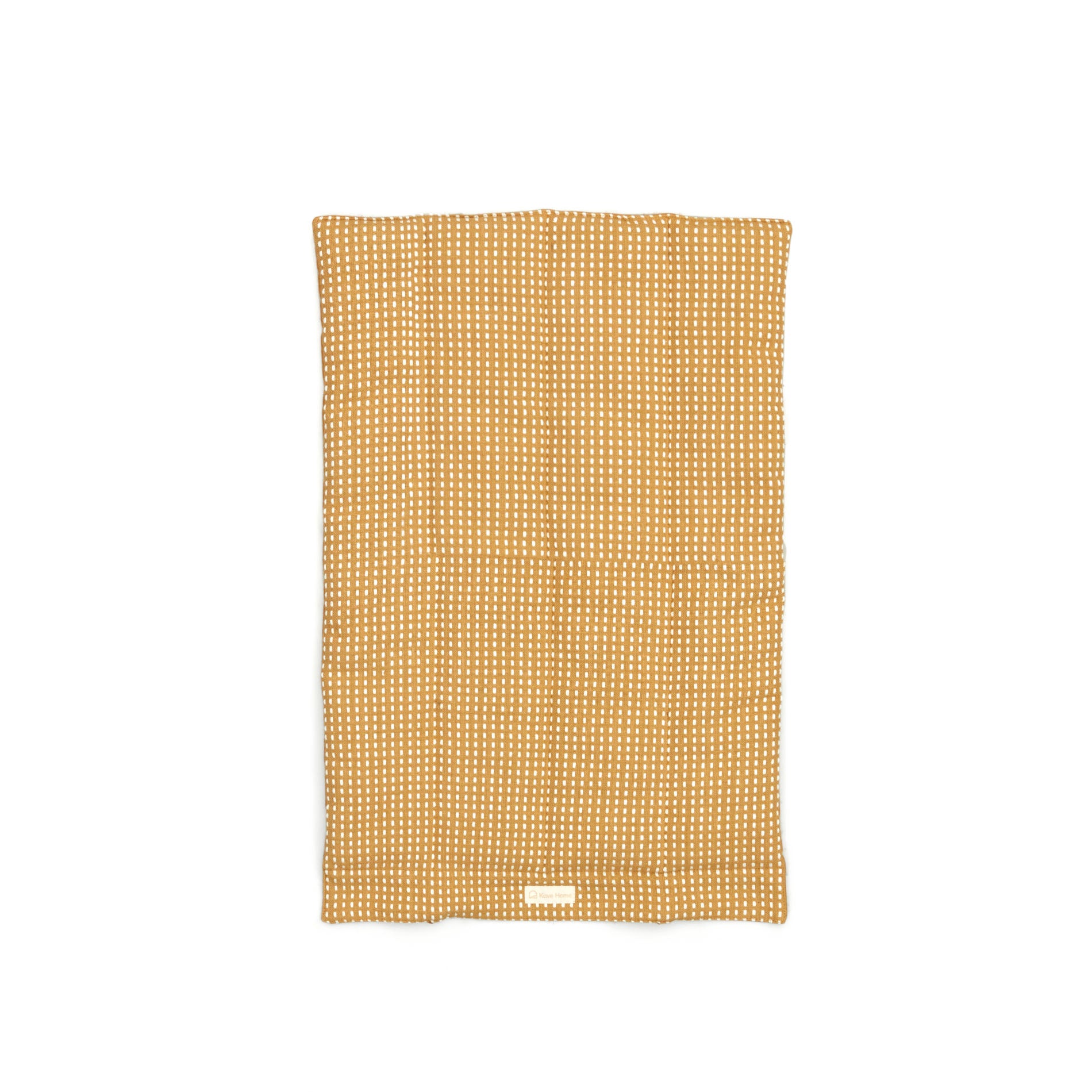 Trufa 100% cotton portable pet blanket with mustard and white backstitch, 50 x 70 cm