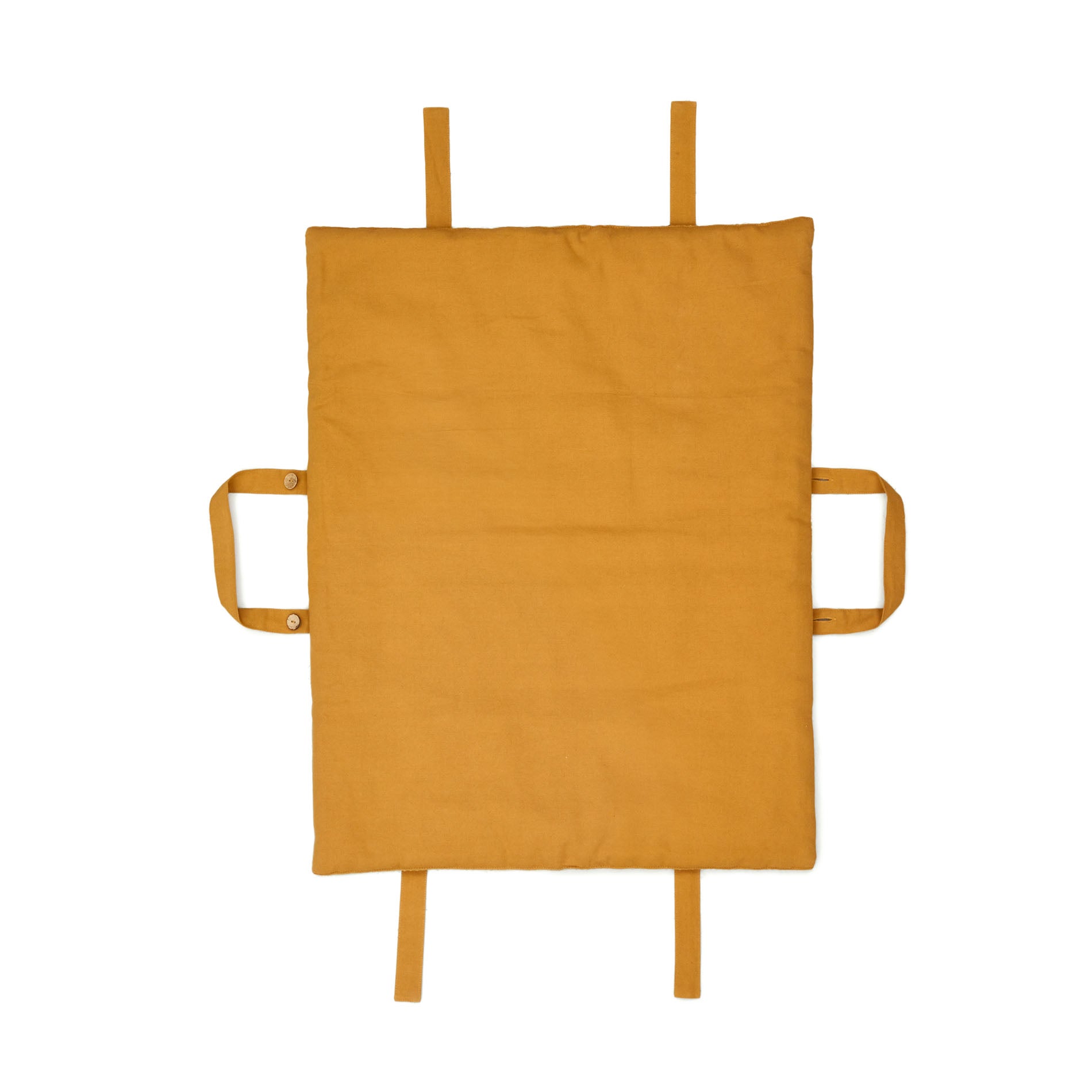 Trufa 100% cotton portable pet blanket with mustard and white backstitch, 60 x 80 cm