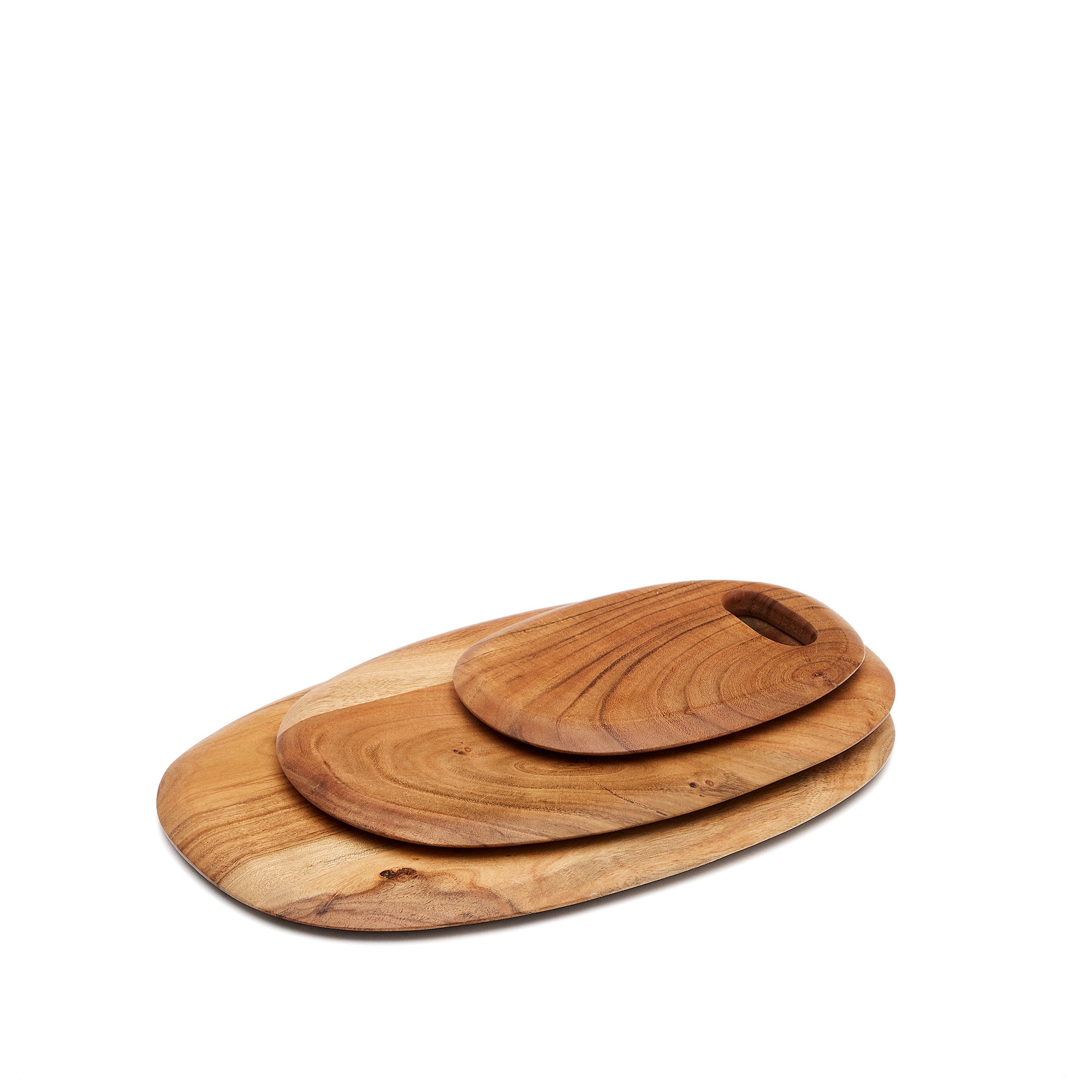 Llubi set of 3 solid acacia wood serving boards