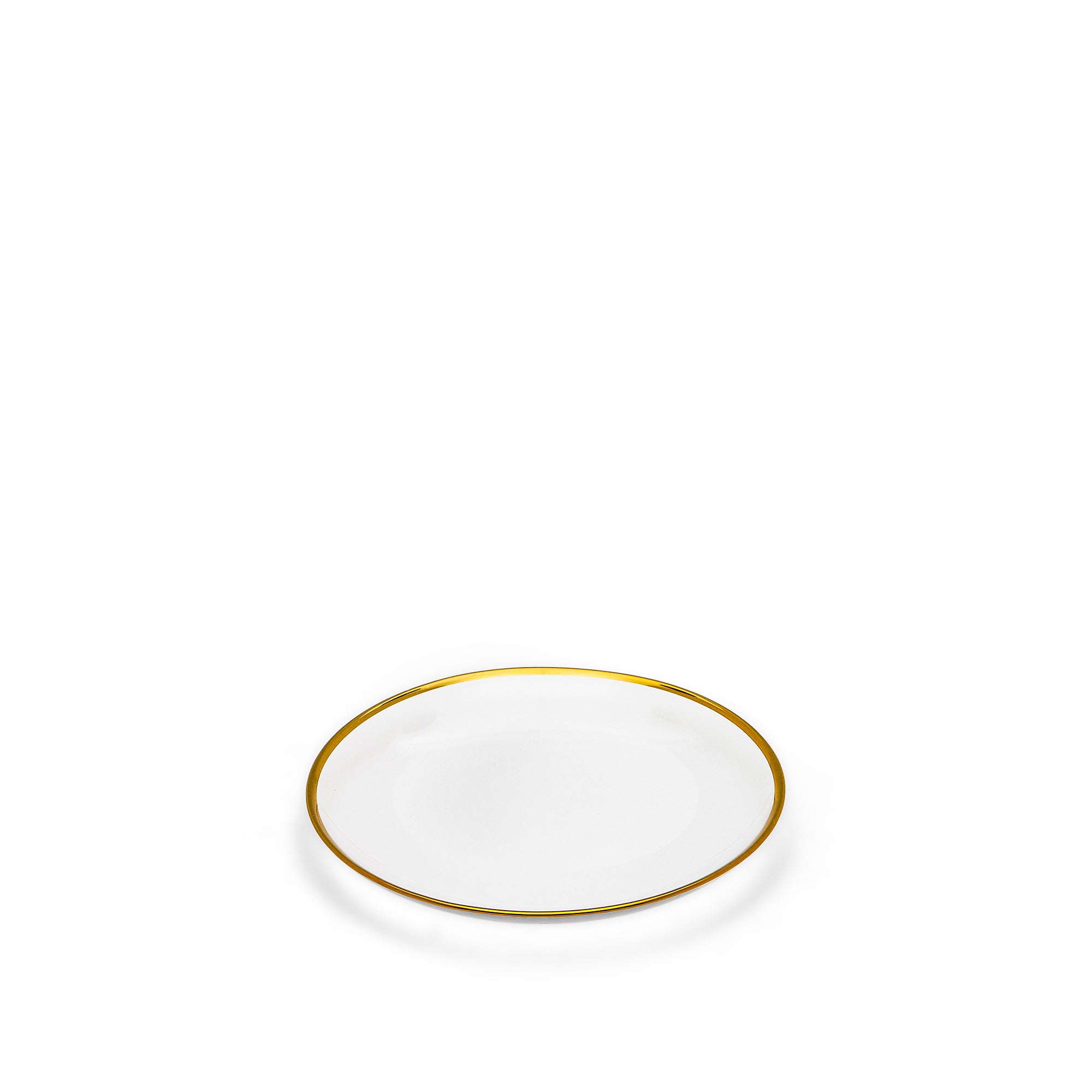Nelie glass dessert plate with golden edges