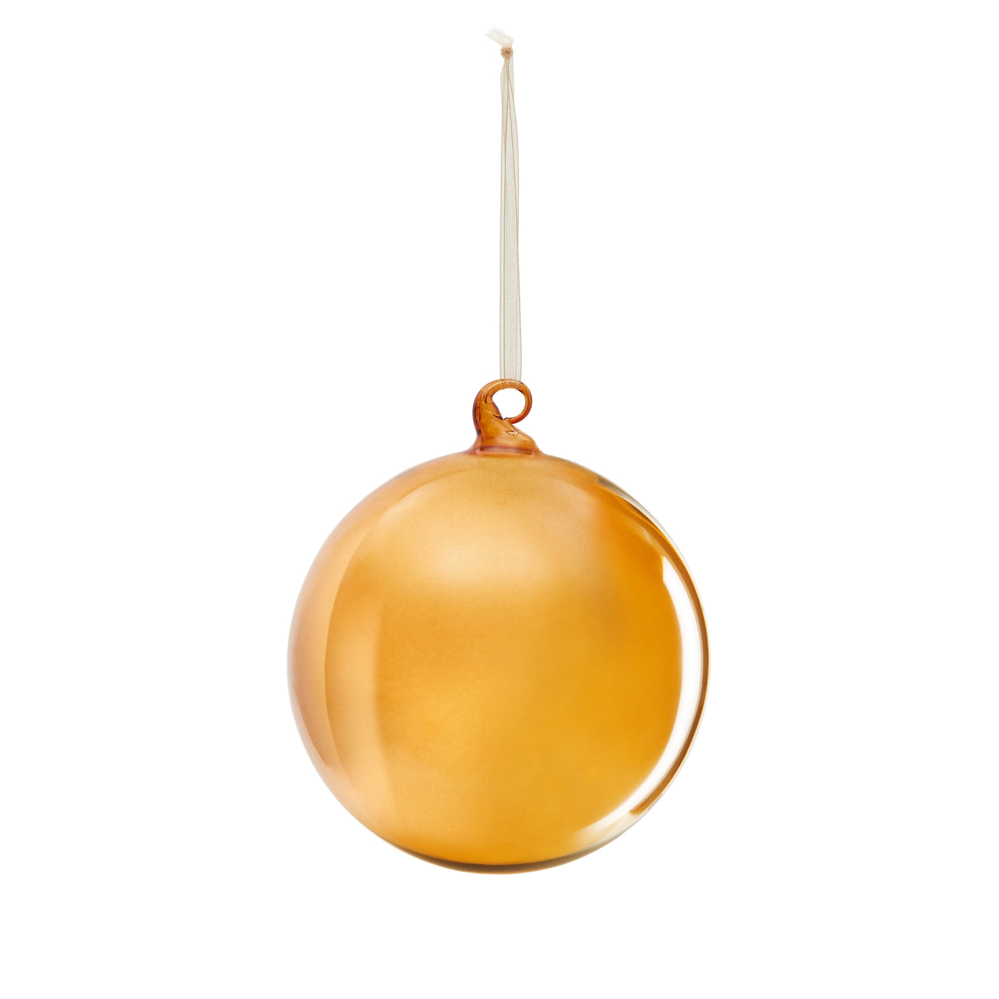 Aucan large orange glass Christmas ball