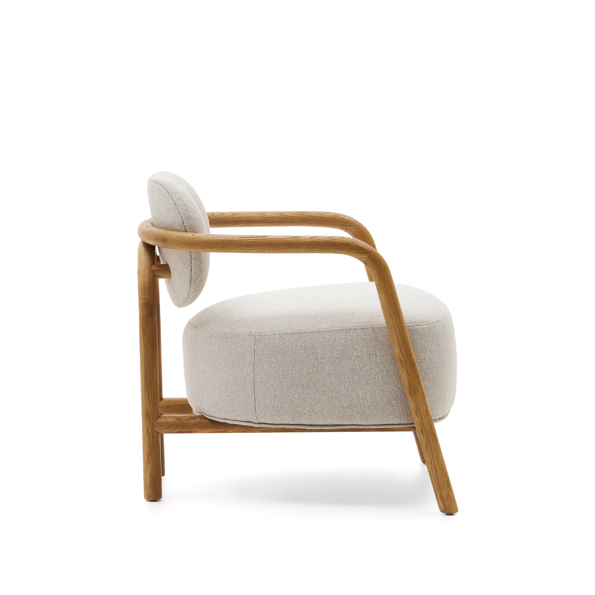 Melqui beige chair in solid oak wood a natural finish