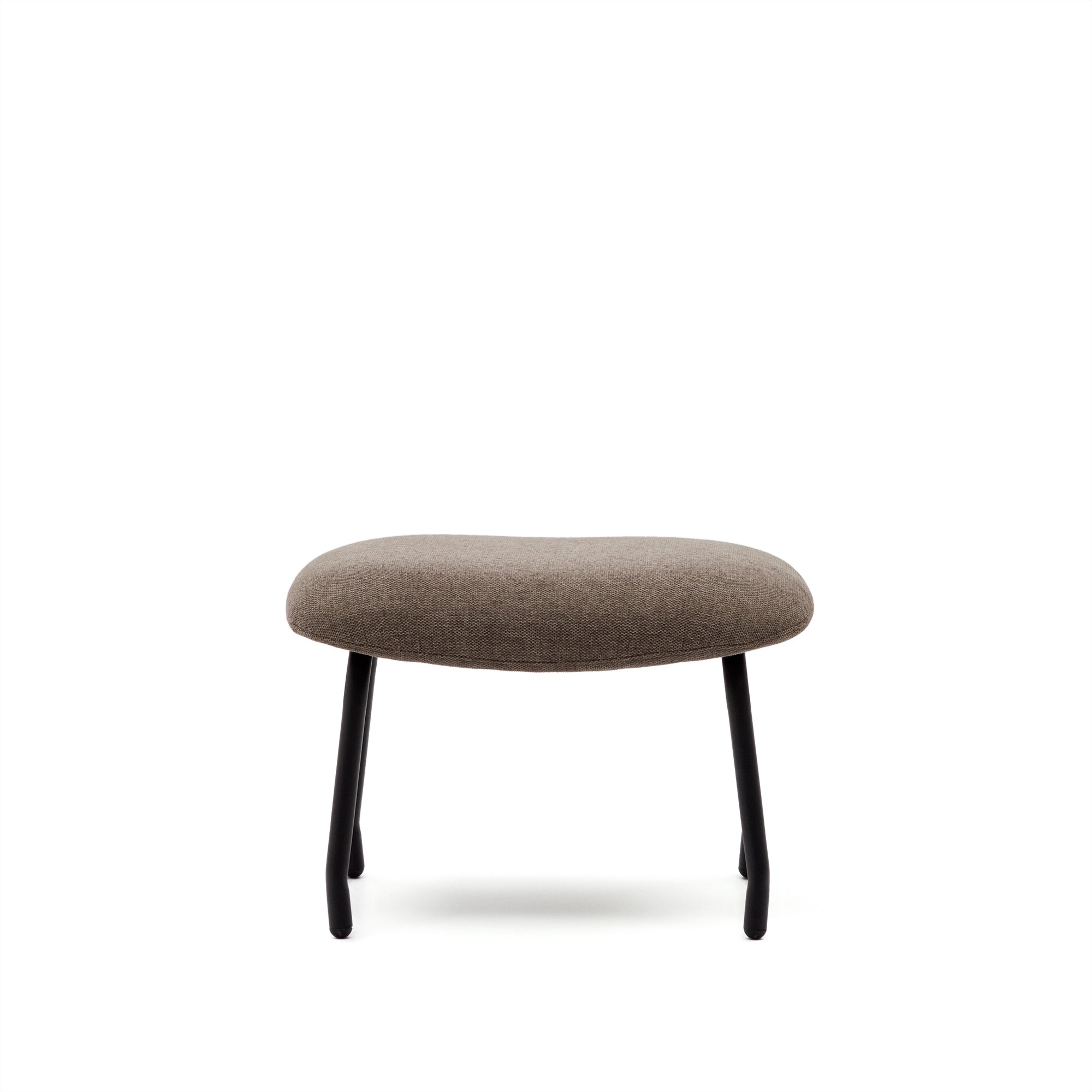 Belina footrest in light brown and steel with black finish