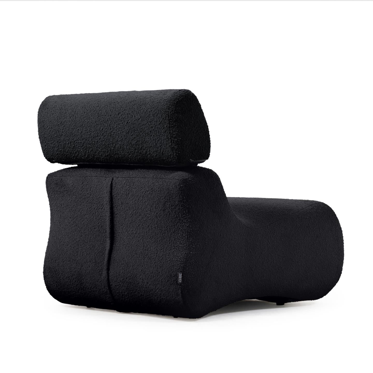 Club armchair in black fleece