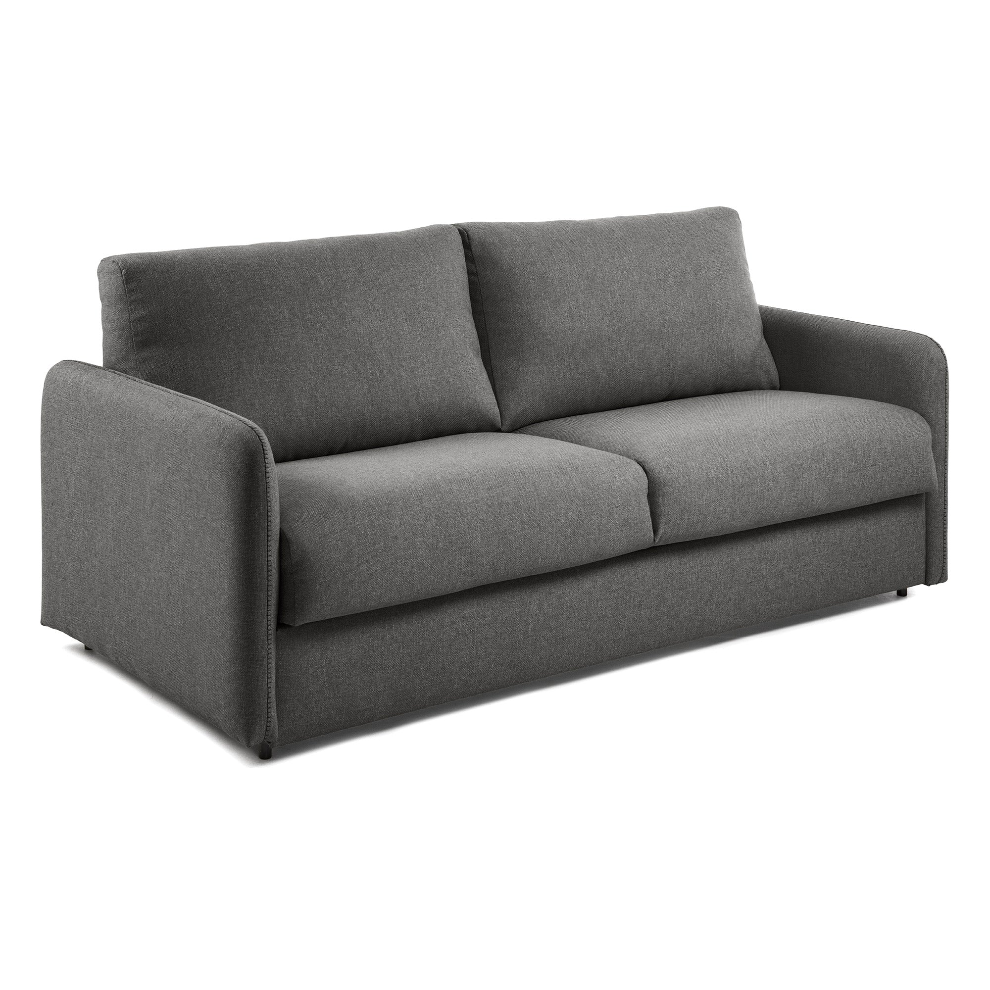 Kymoon 2 személyes kanapéágy, fekete visco szövet, 160 cm