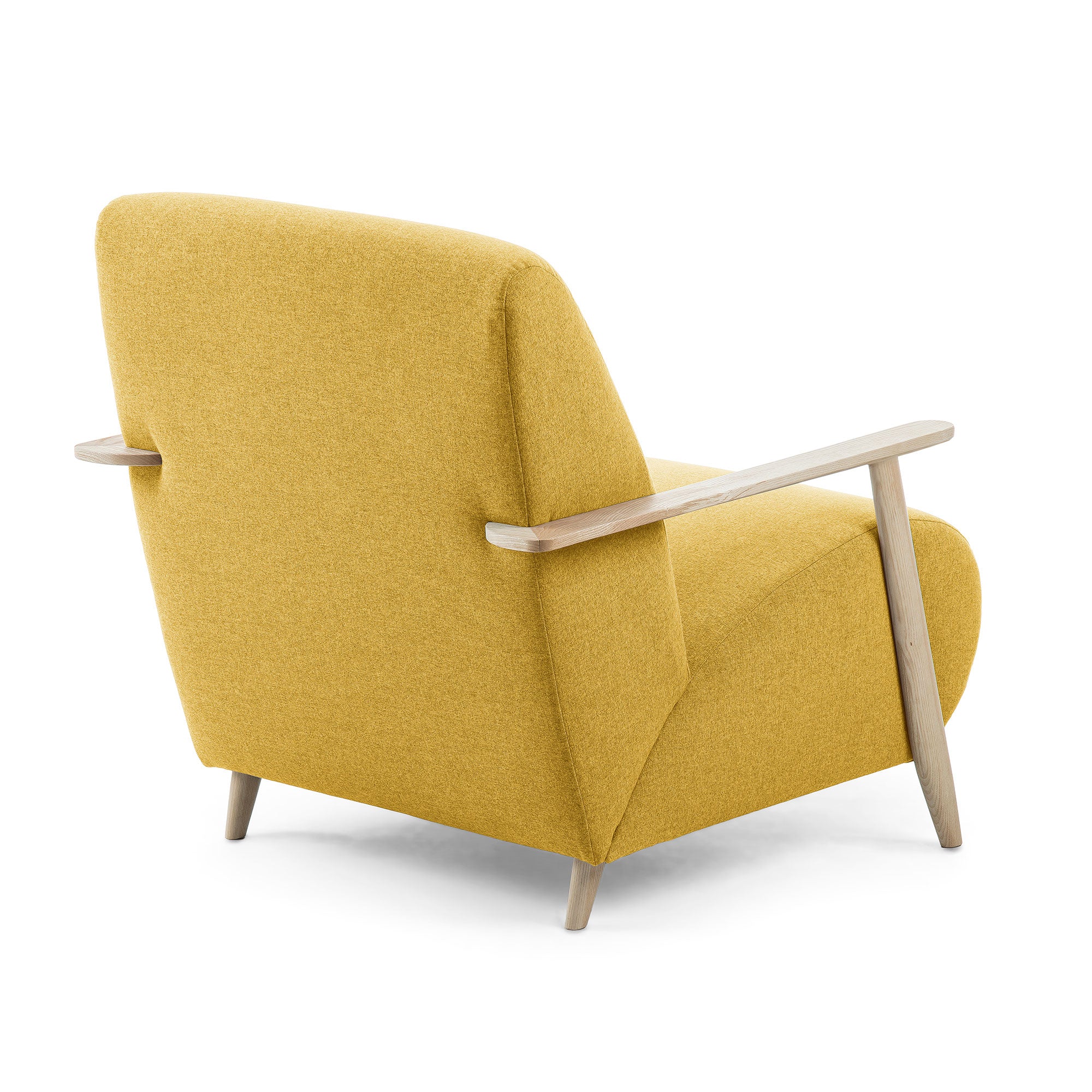 Meghan armchair in mustard with solid ash legs with natural finish