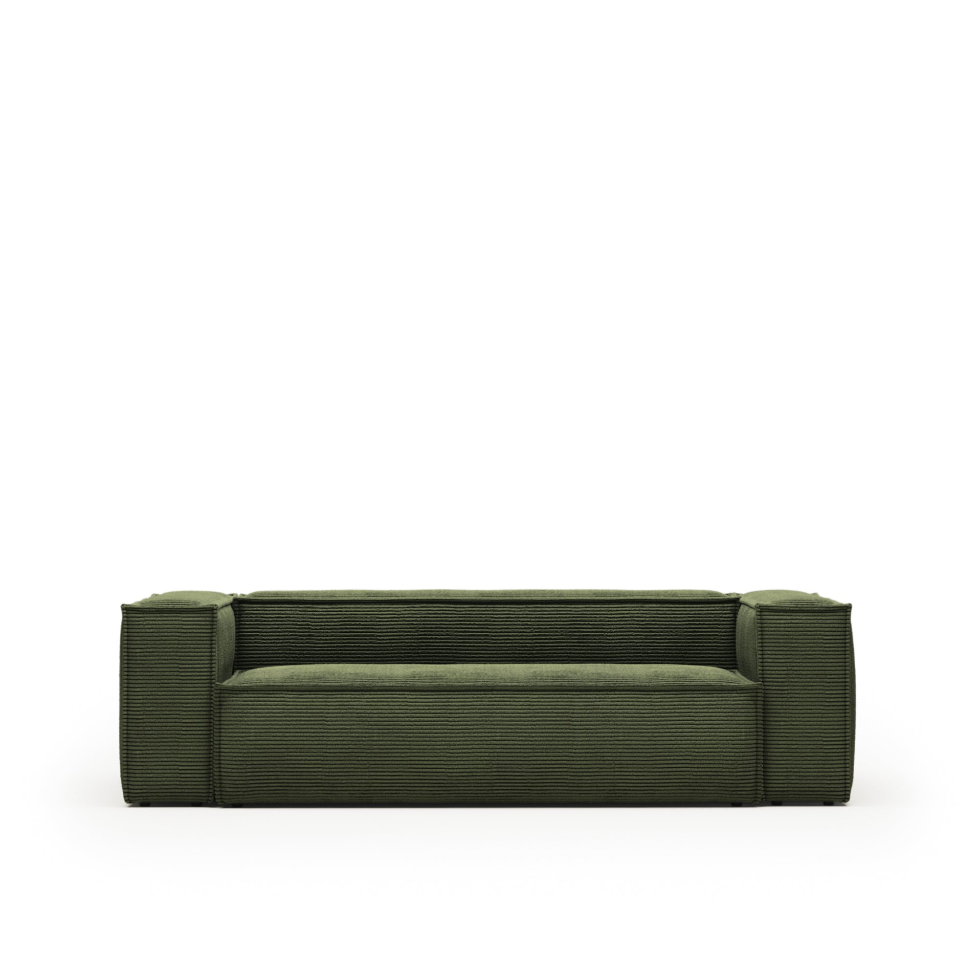 Blok 3 seater sofa in green wide seam corduroy, 240 cm