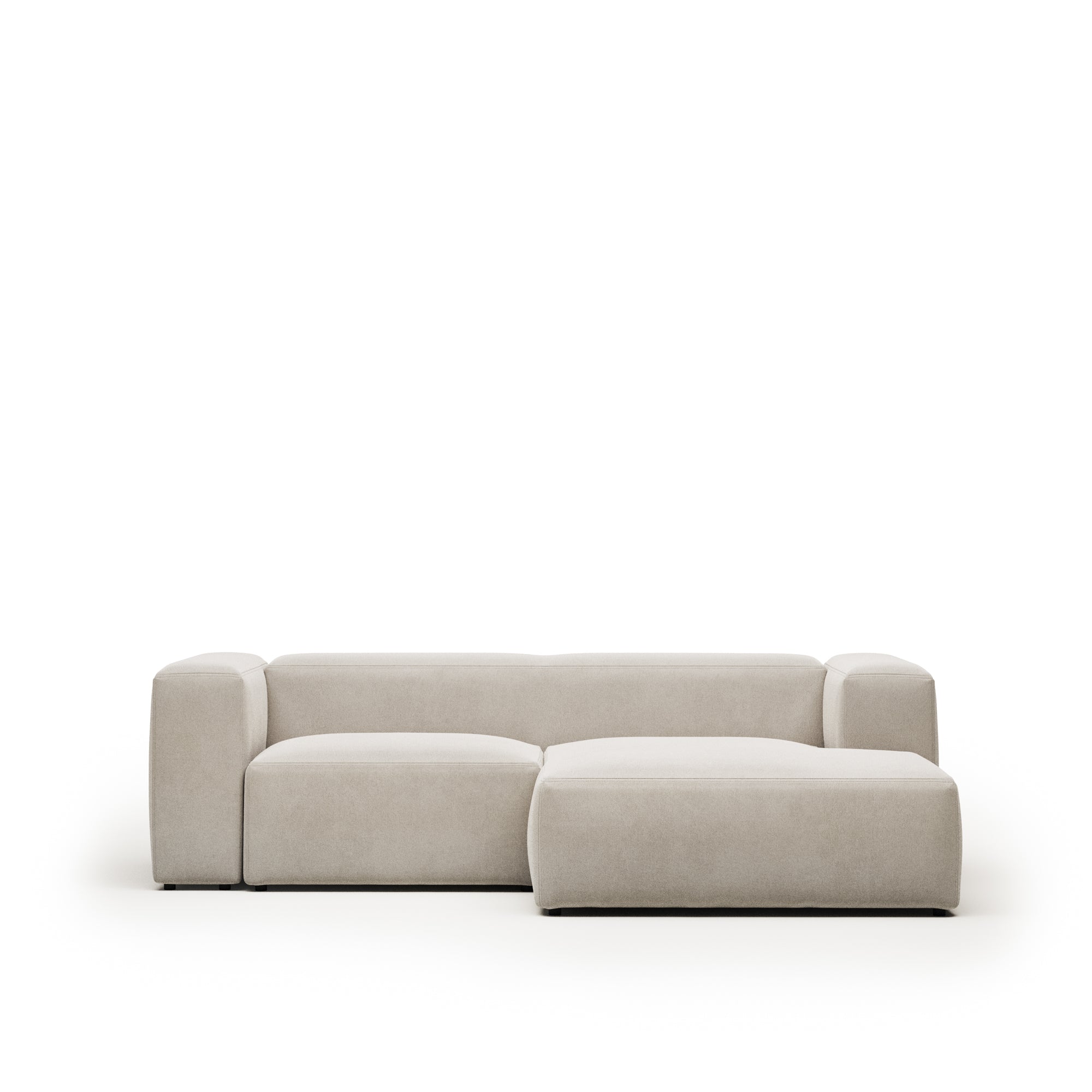 Bloka 2 személyes kanapé jobb oldali fekvőfotellel, bézs színben, 240 cm