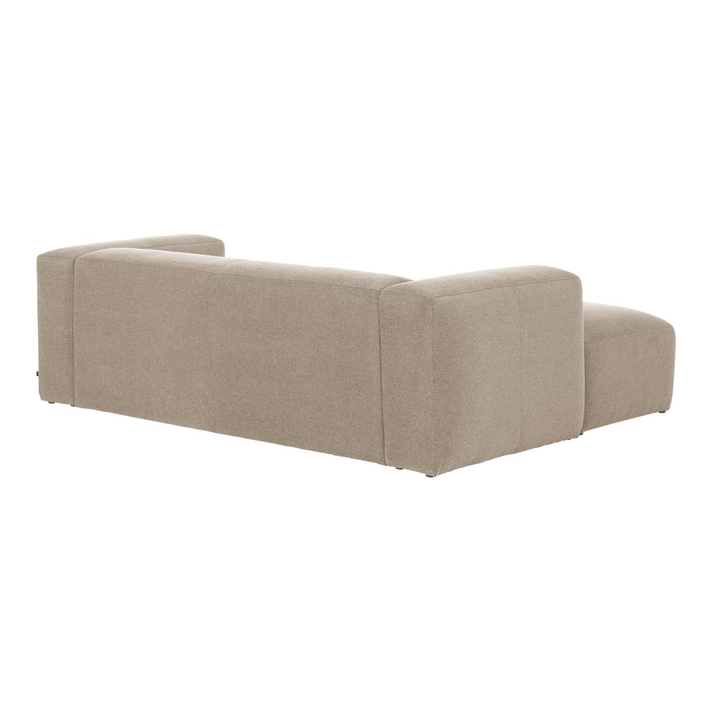 Blok 2 seater sofa with left-hand chaise longue in beige, 240 cm