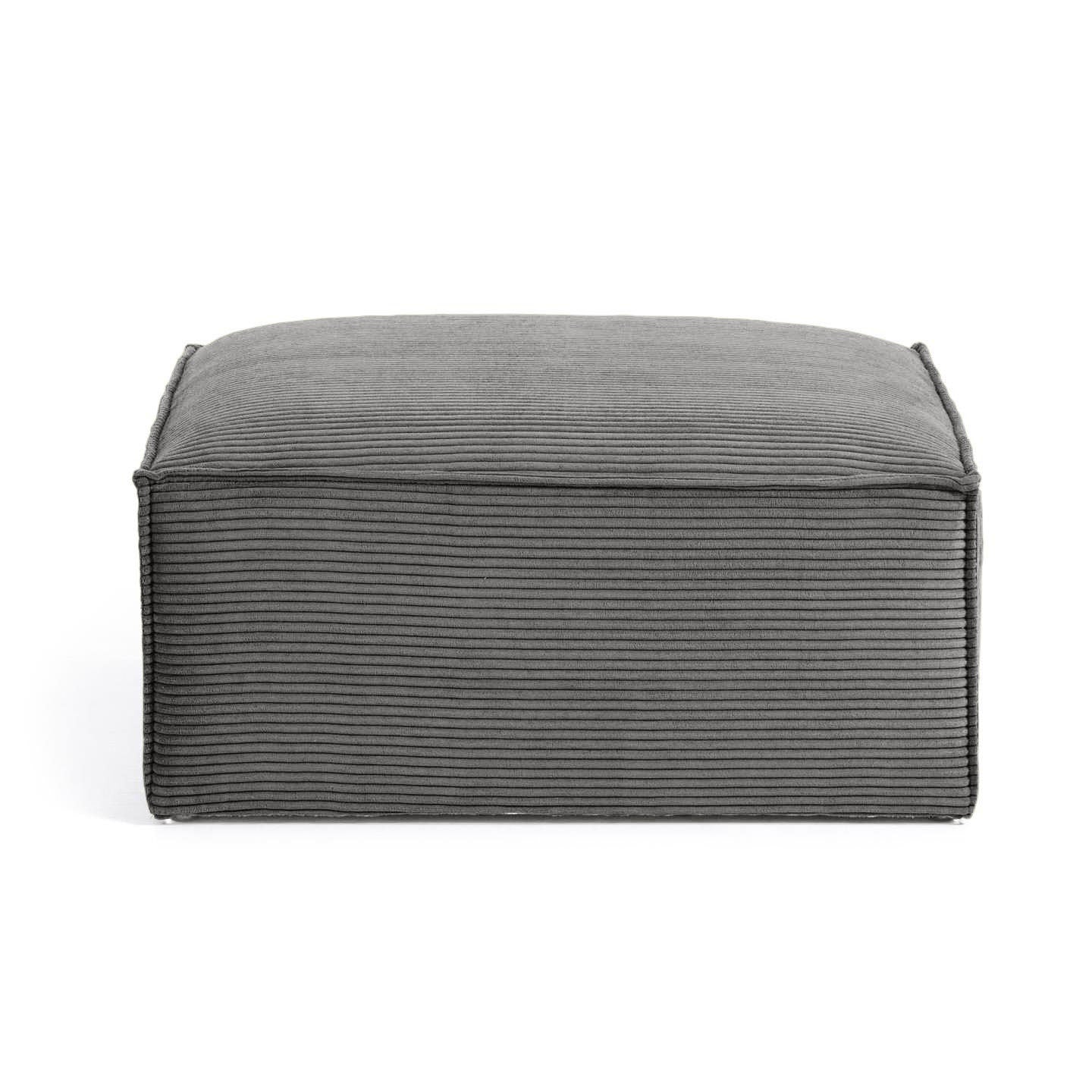 Blok footrest in grey wide seam corduroy, 90 x 70 cm