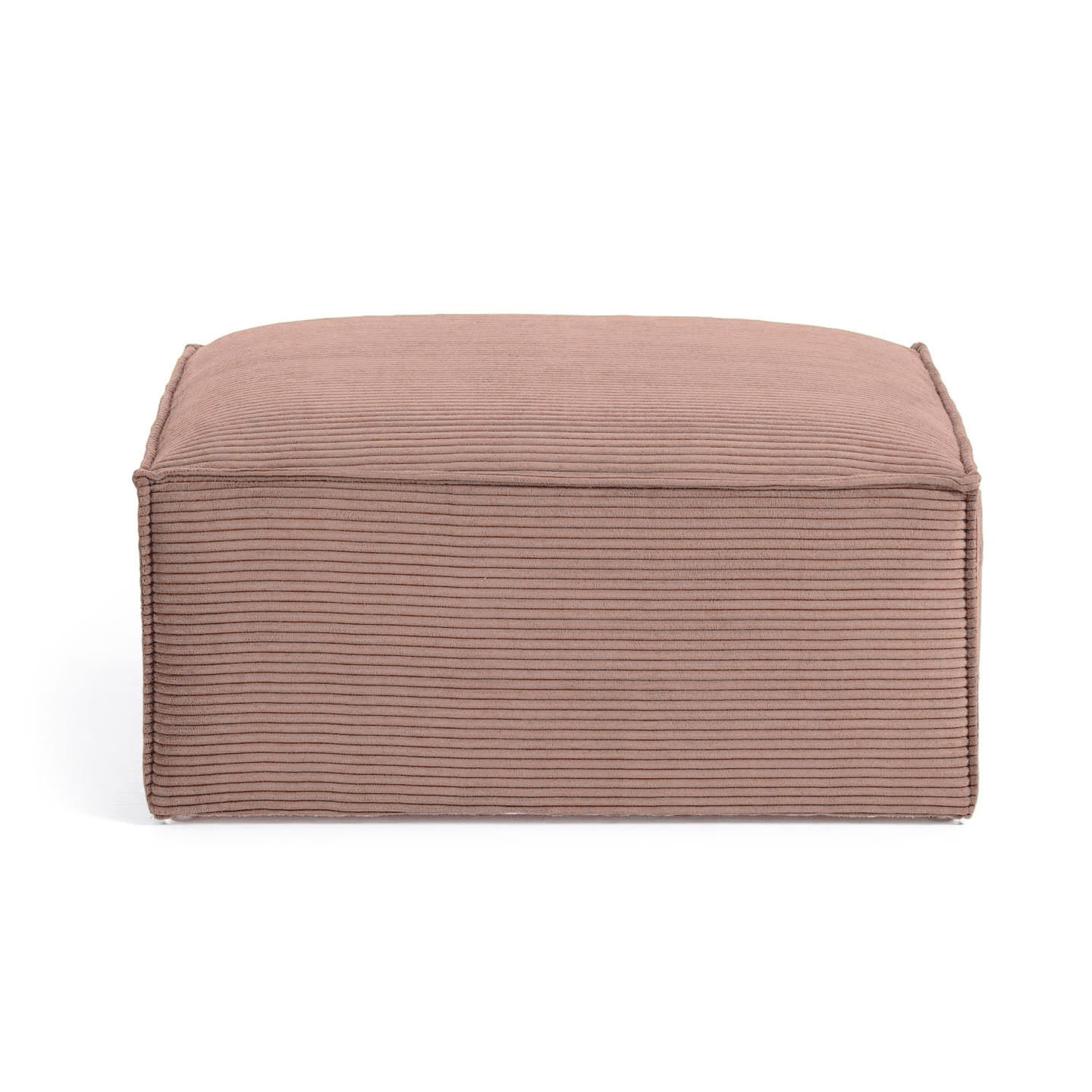 Blok footrest in pink wide seam corduroy, 90 x 70 cm