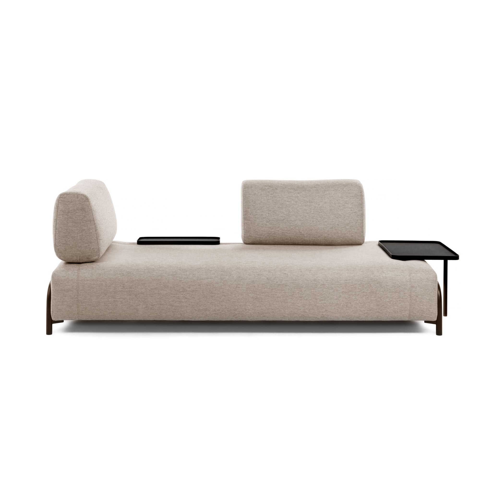 Compo 3 seater sofa with large tray in beige, 252 cm