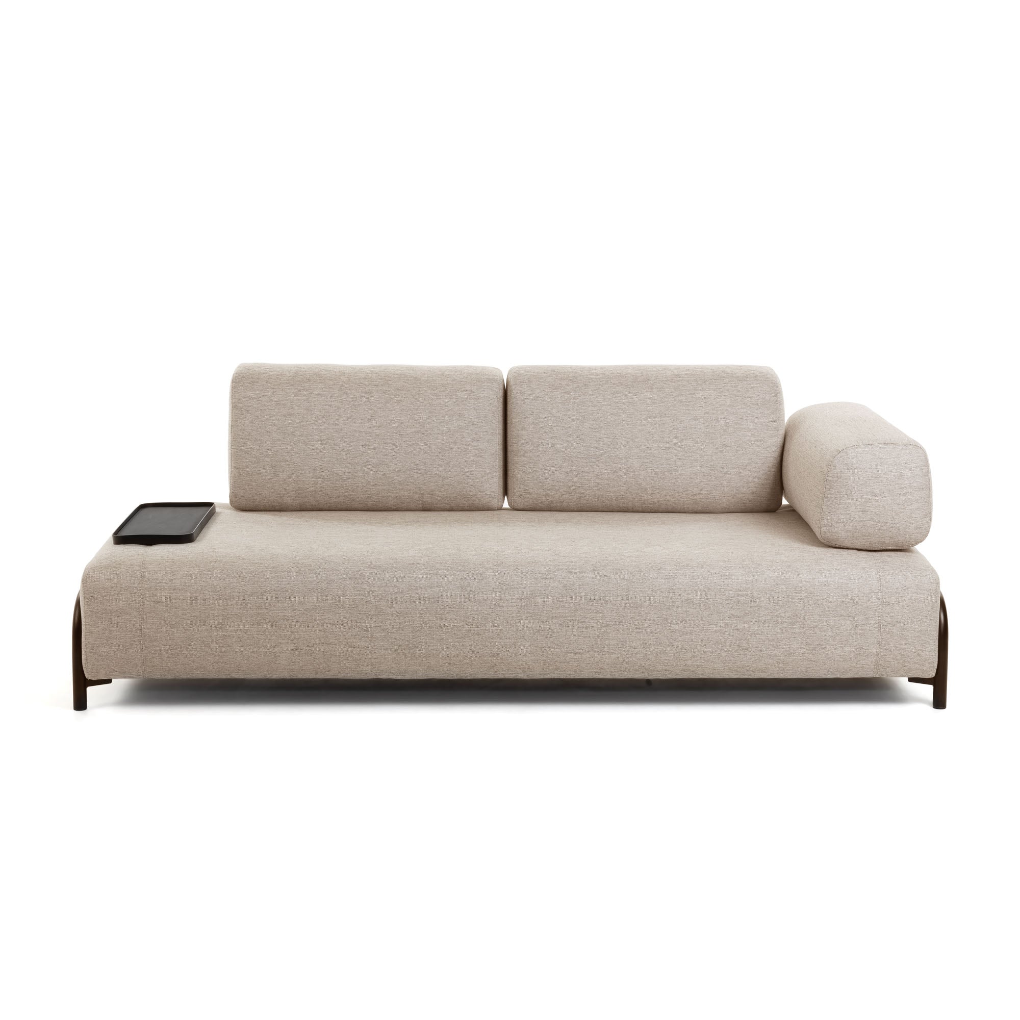 Compo 3 seater sofa with small tray in beige, 232 cm