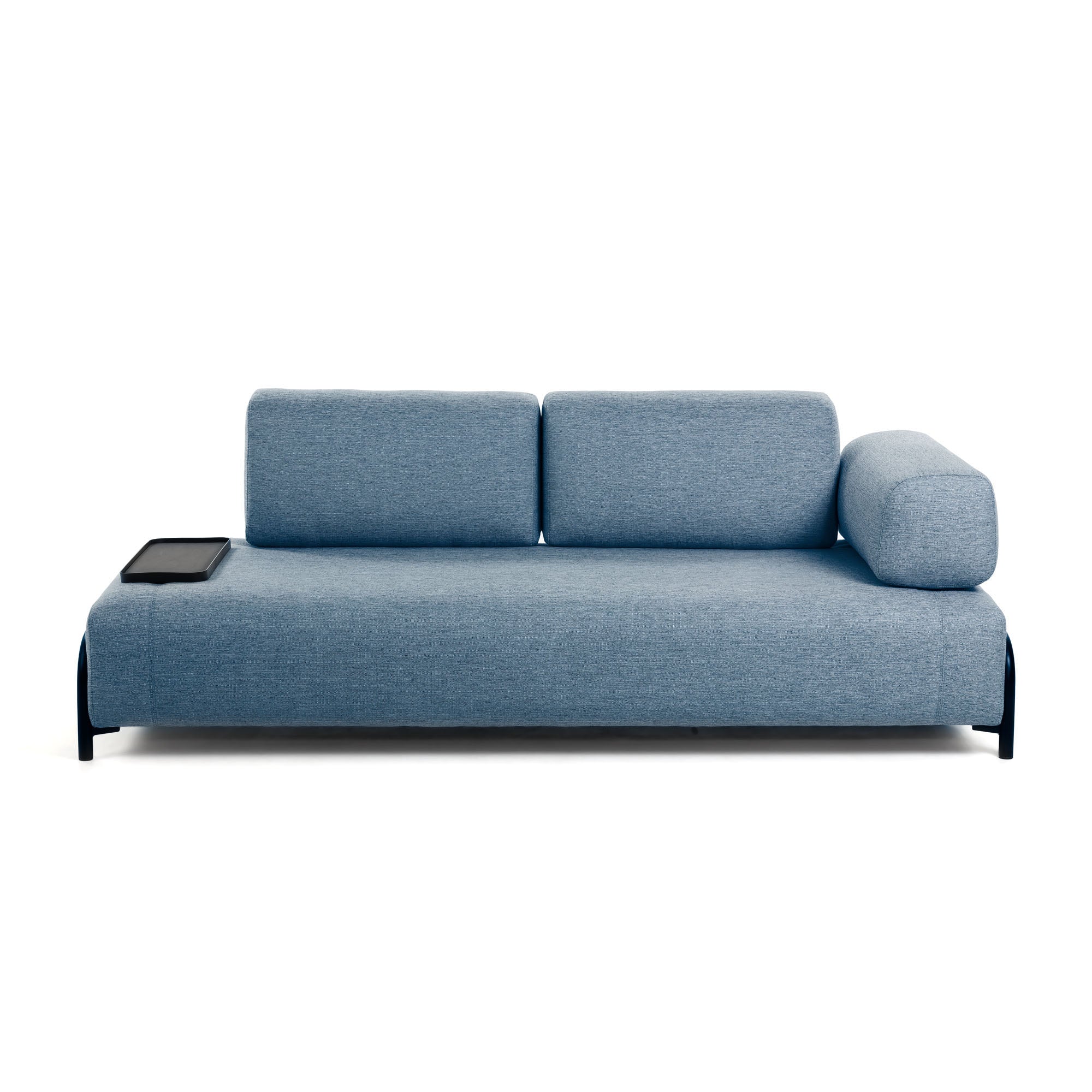 Compo 3 személyes kanapé kék színben, kis tálcával 232 cm