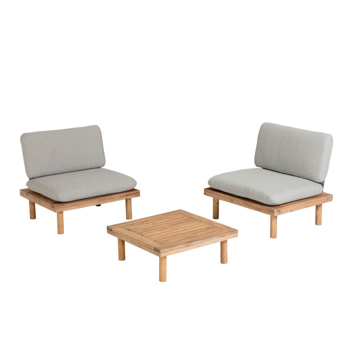 Viridis 2 armchairs and 1 table set FSC 100%