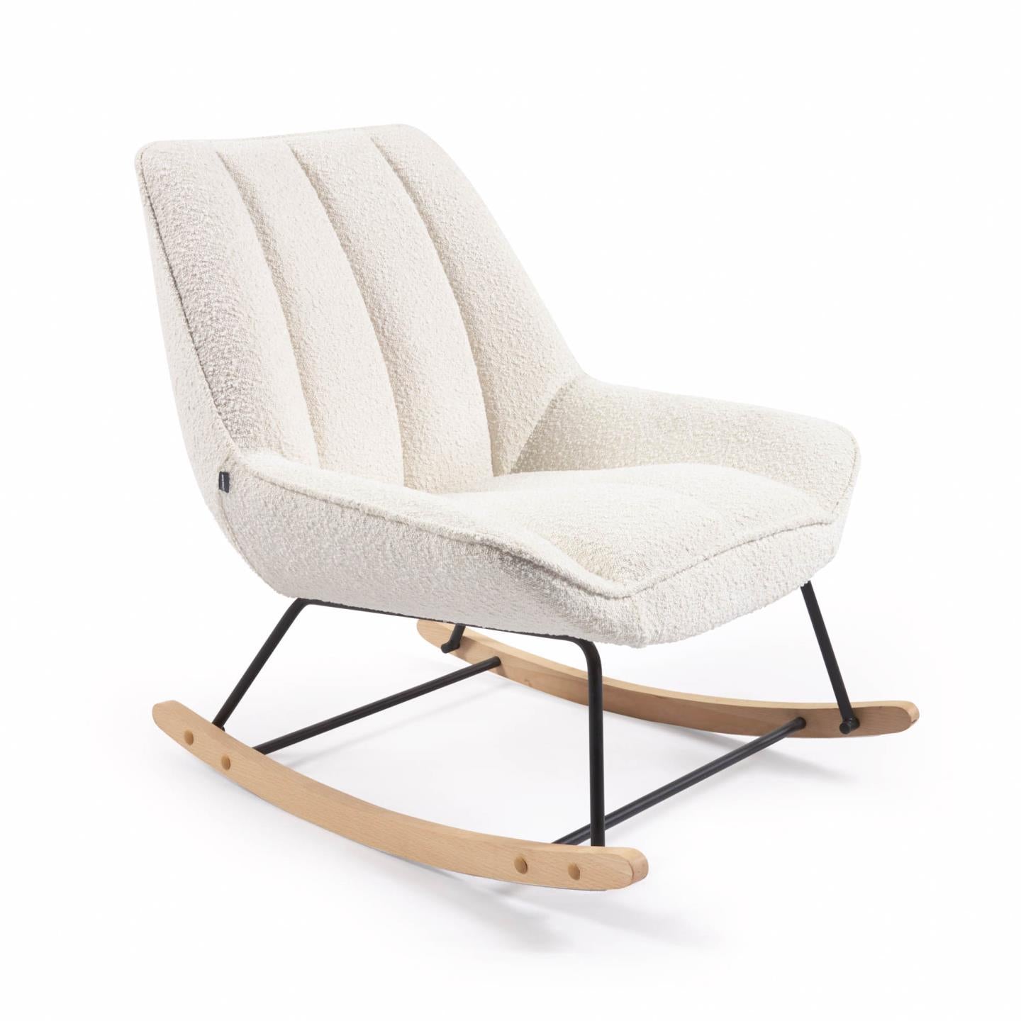 Marlina white fleece rocking chair