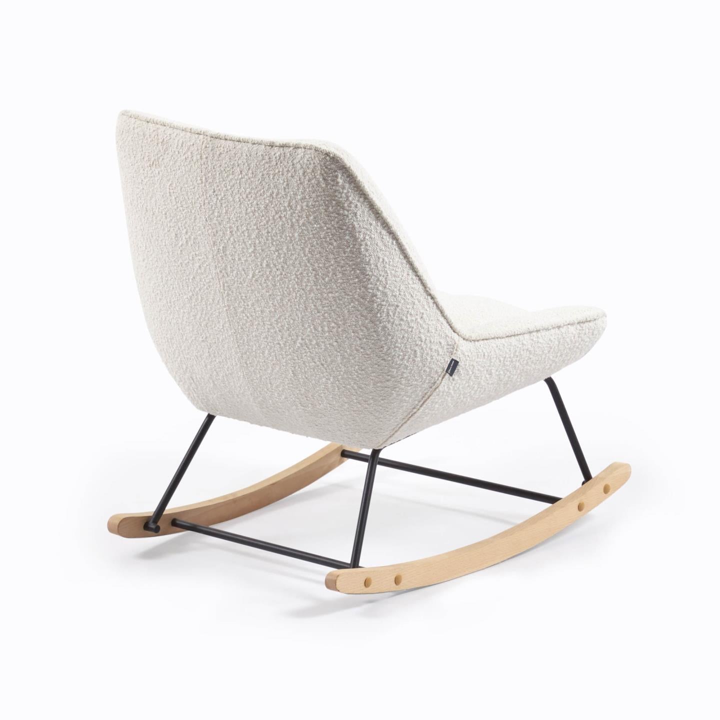 Marlina white fleece rocking chair