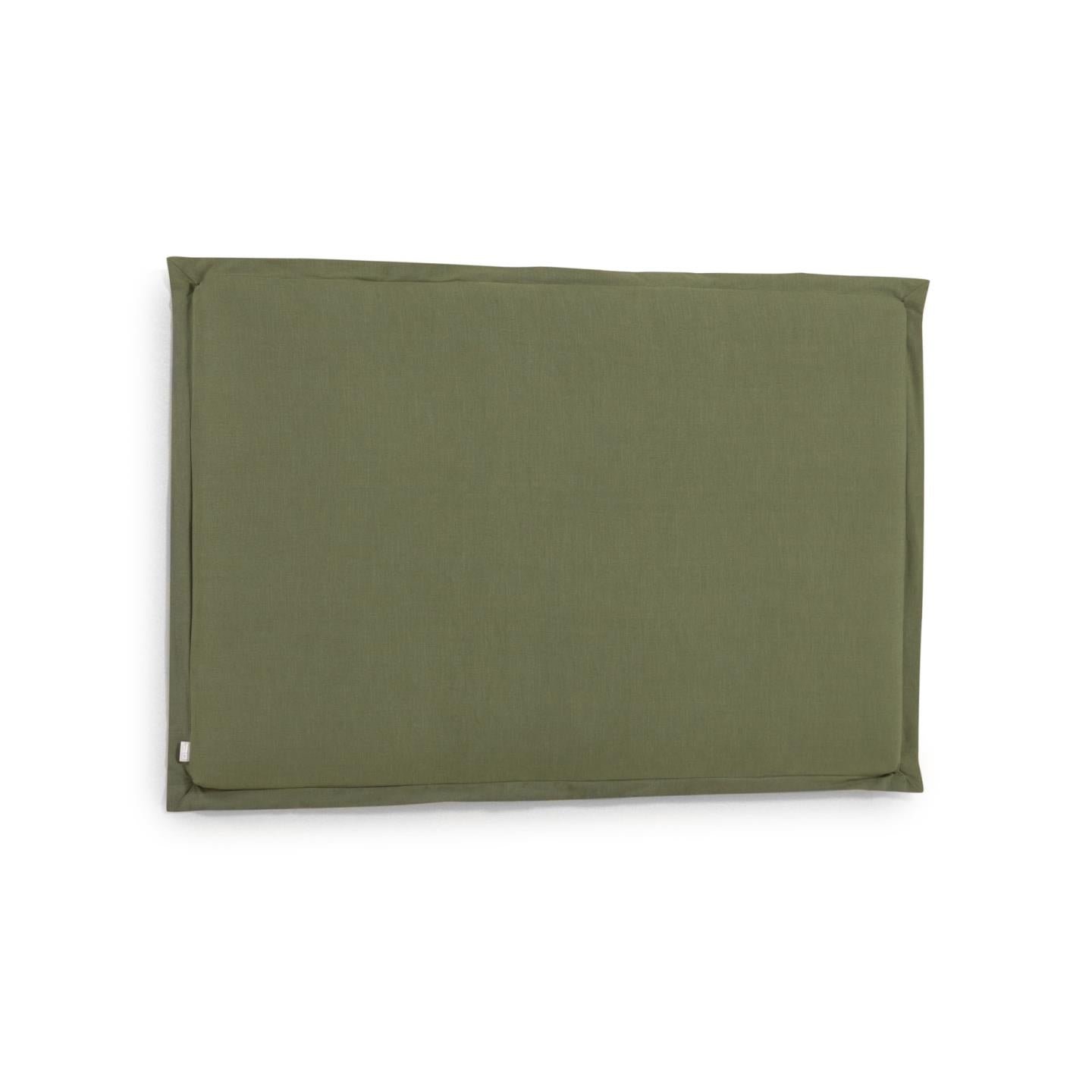 Tanit headboard with green linen removable cover, for 160 cm beds