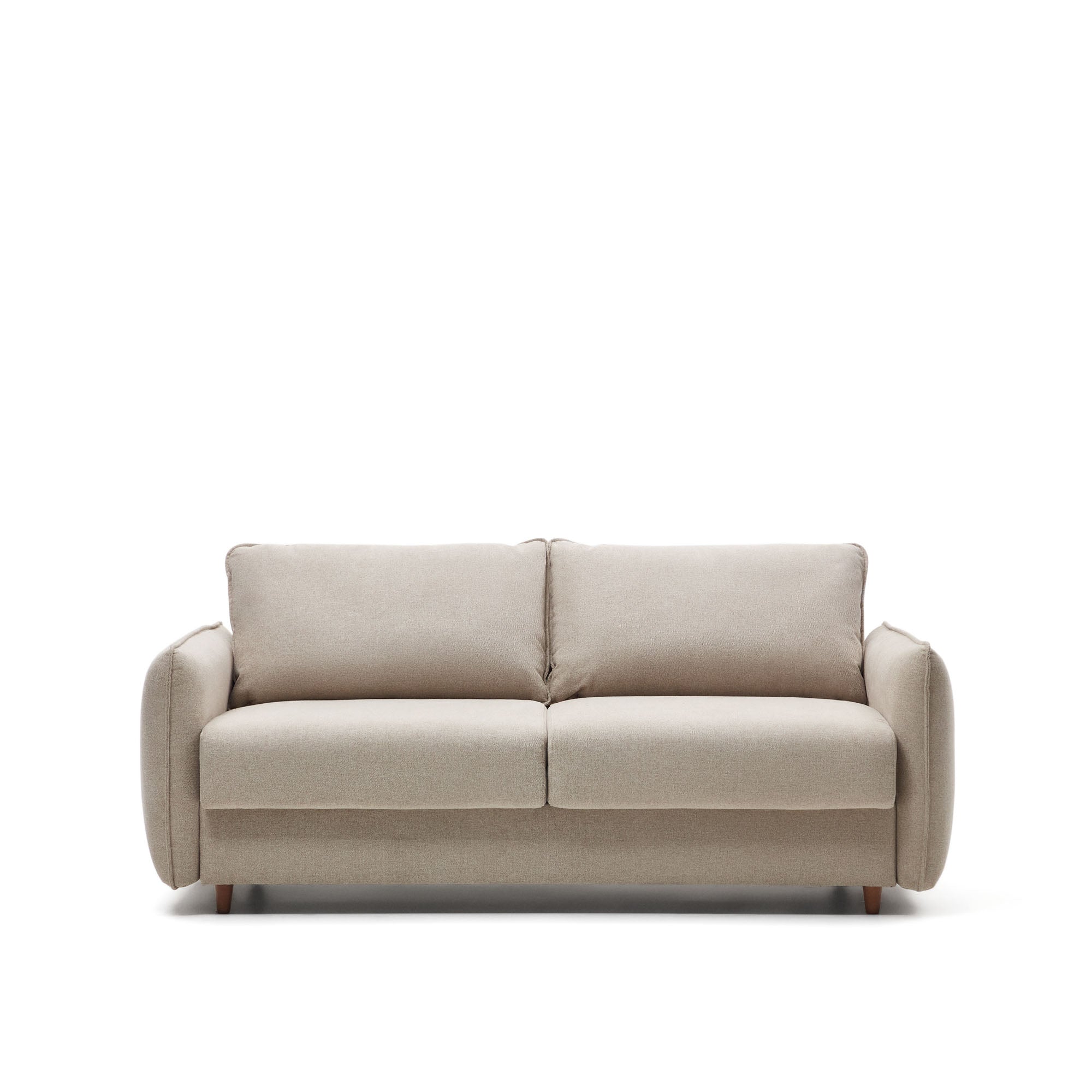 Carlota 2 seater sofa bed in beige chenille, 140 cm