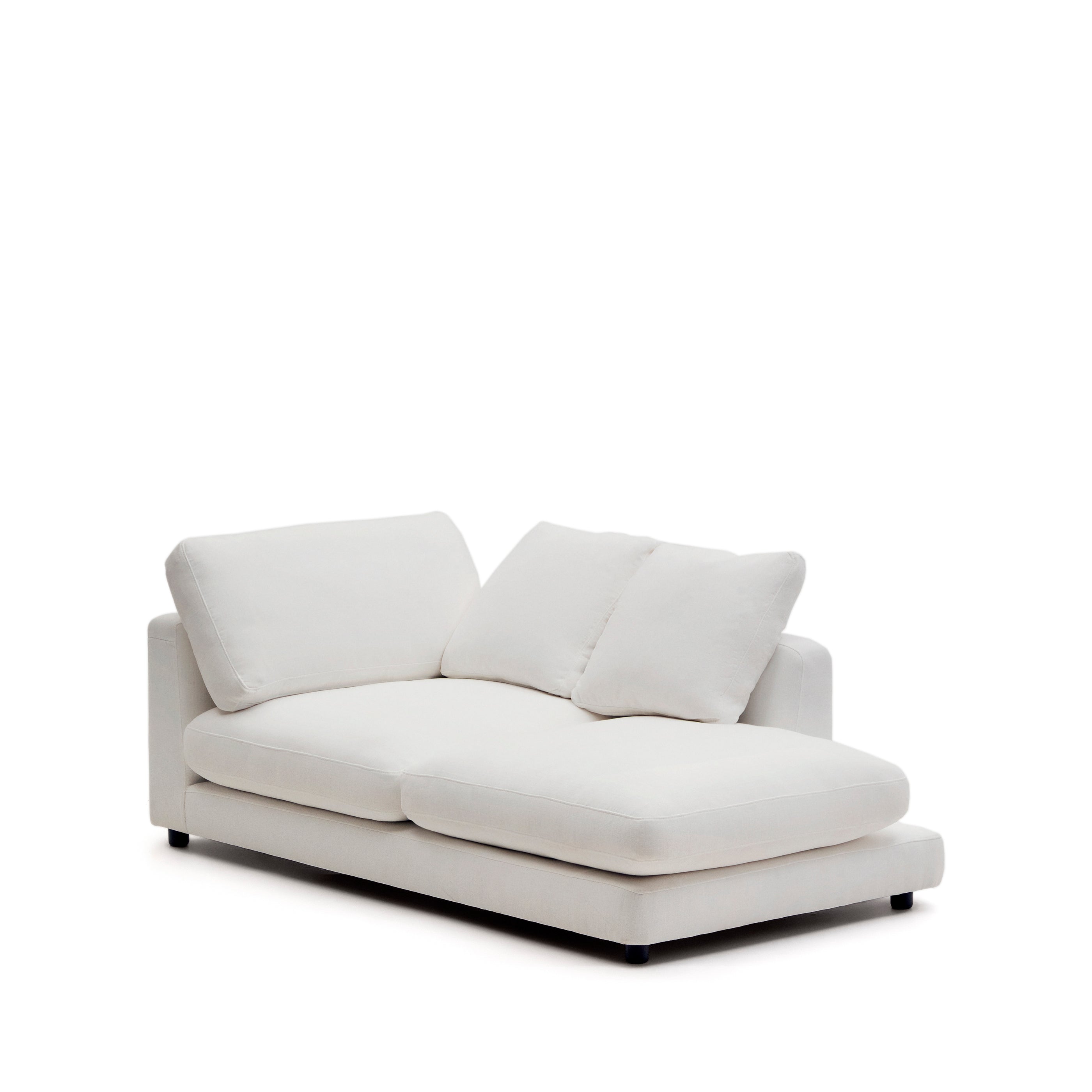 Gala right chaise longue in white, 193 x 105 cm