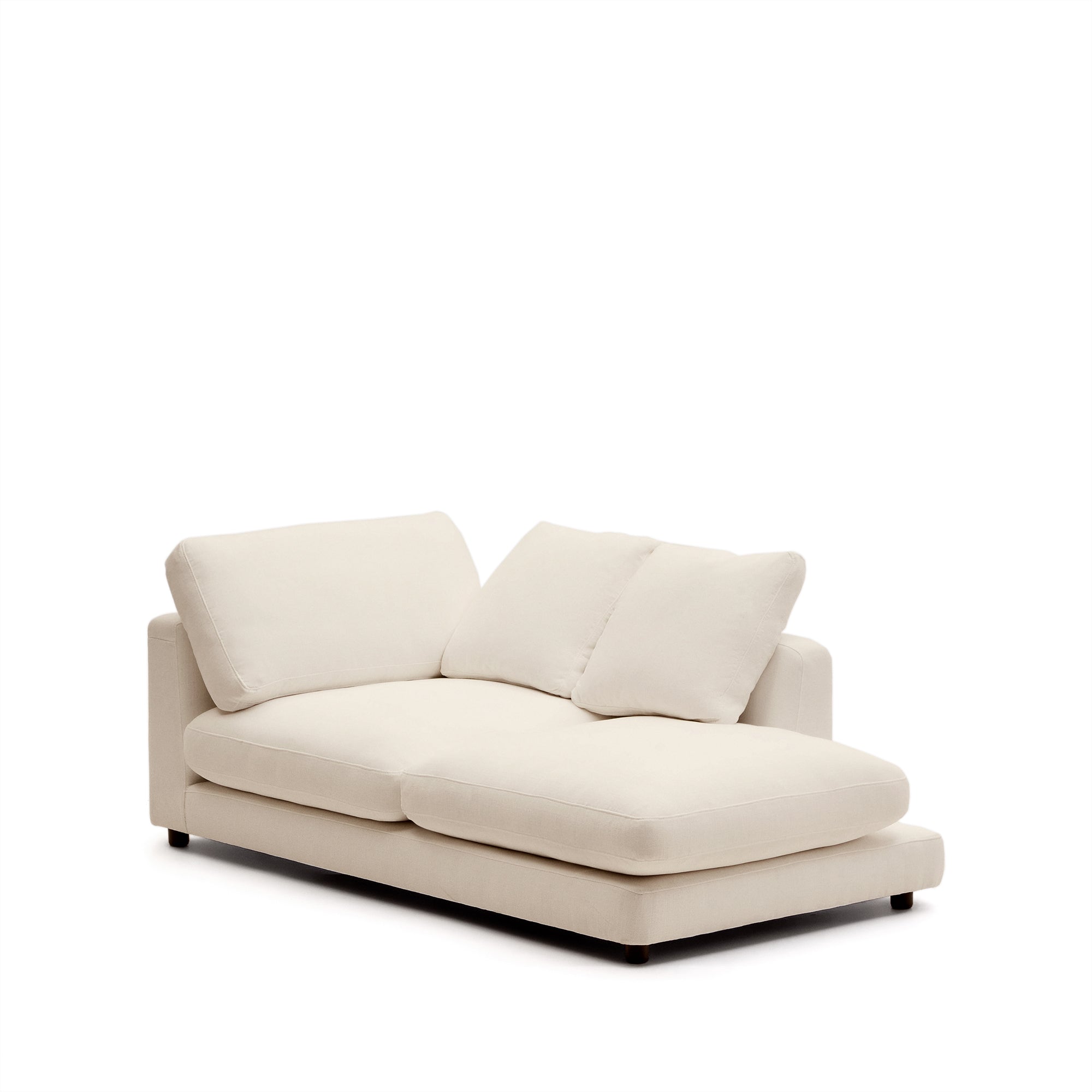Gala right chaise longue in beige, 193 x 105 cm