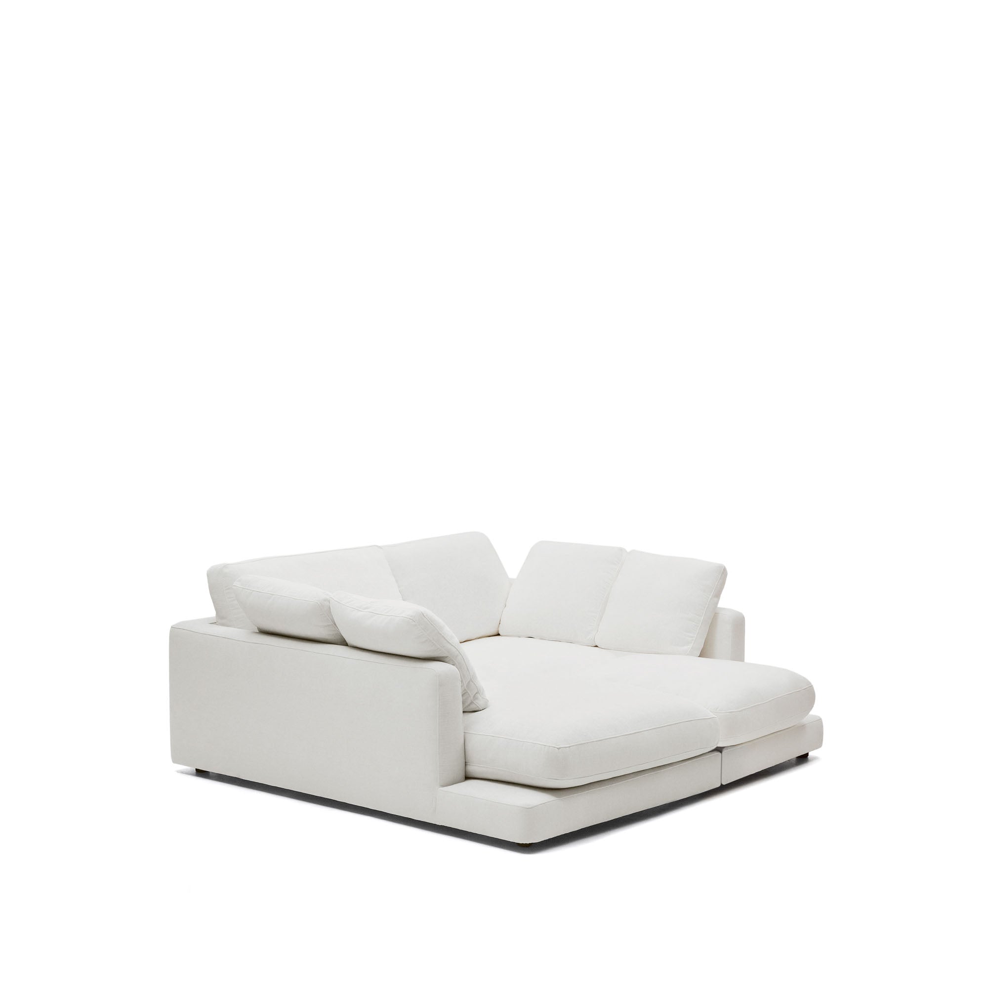 Gala 3 seater sofa with double chaise longue in white, 210 cm