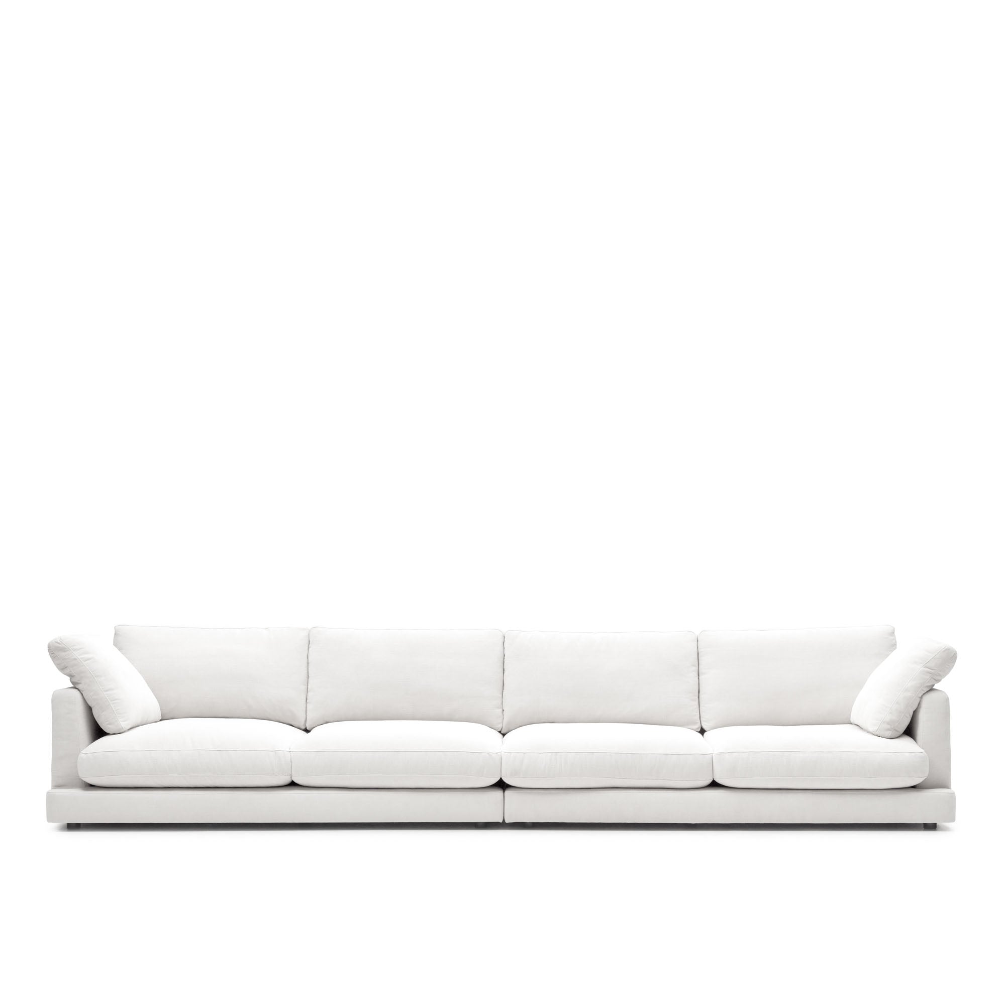 Gala 6 seater sofa in white, 390 cm