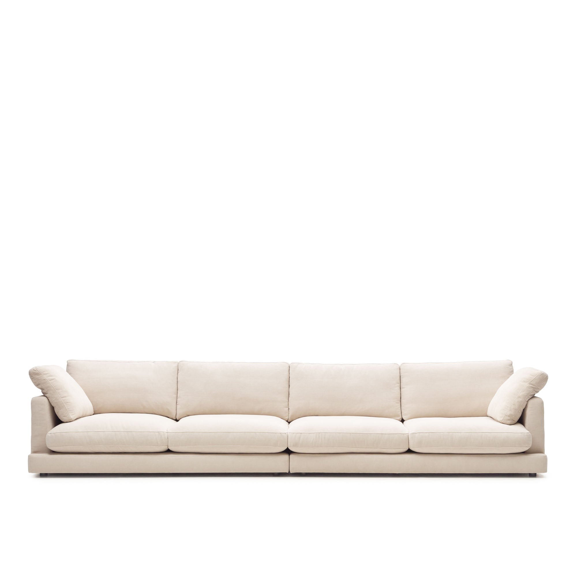Gala 6 seater sofa in beige, 390 cm