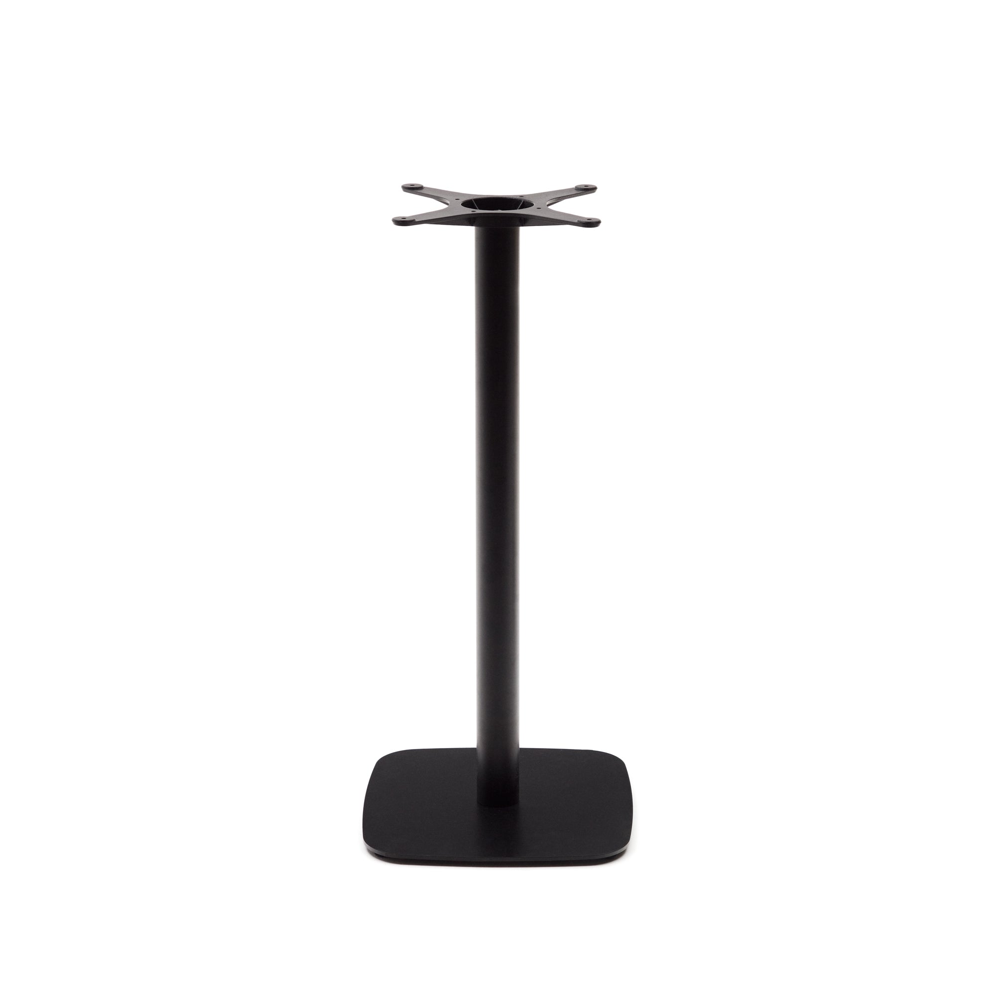Dina high bar-table leg with square metal base in a painted black finish