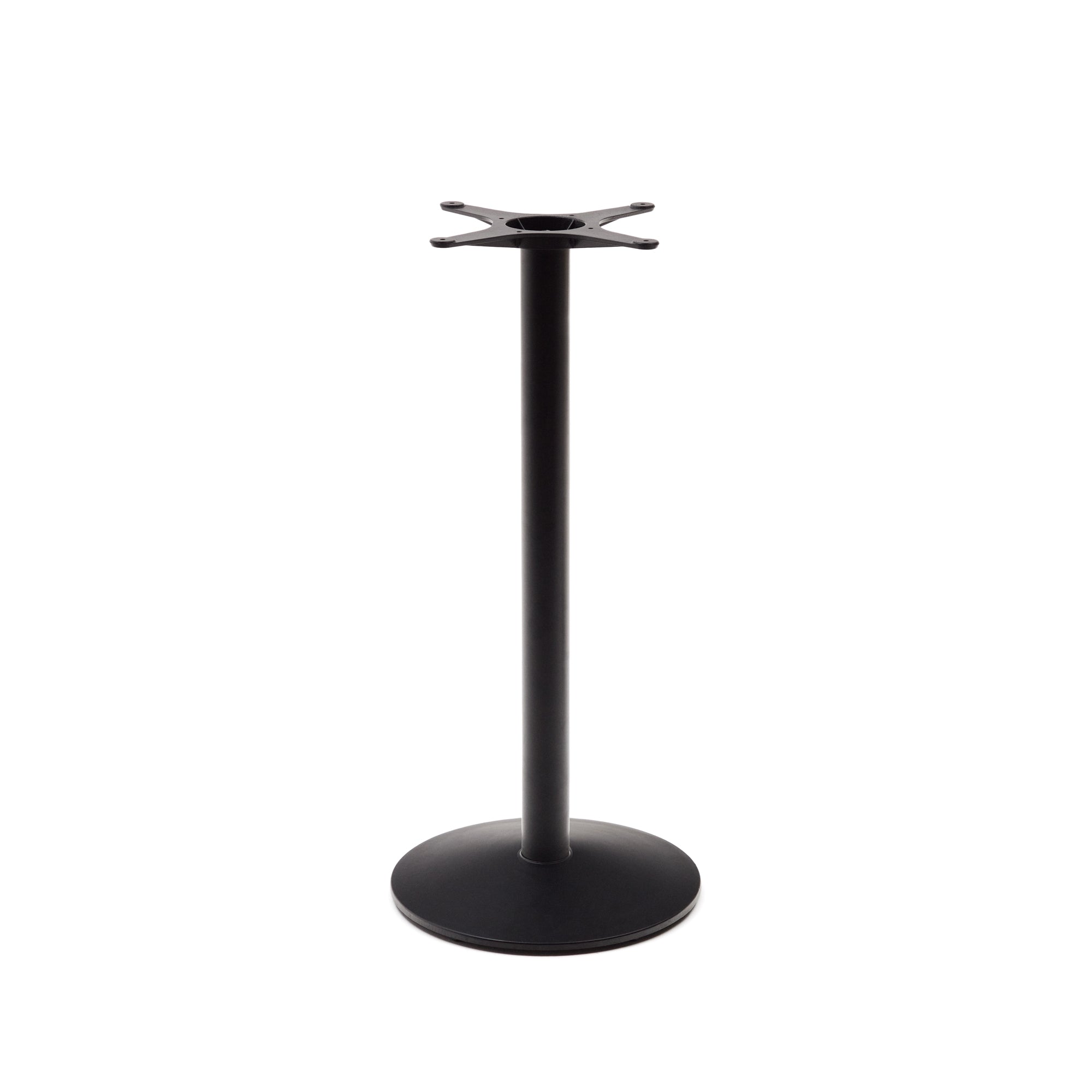Esilda high bar-table leg with round metal base in a painted black finish