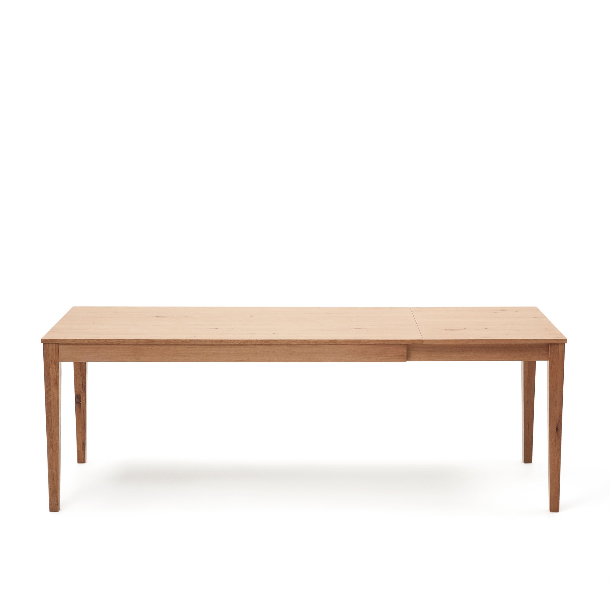 Yain kihúzható asztal tölgyfafurnérral és tömör tölgyfával, 160 (220) x 80 cm