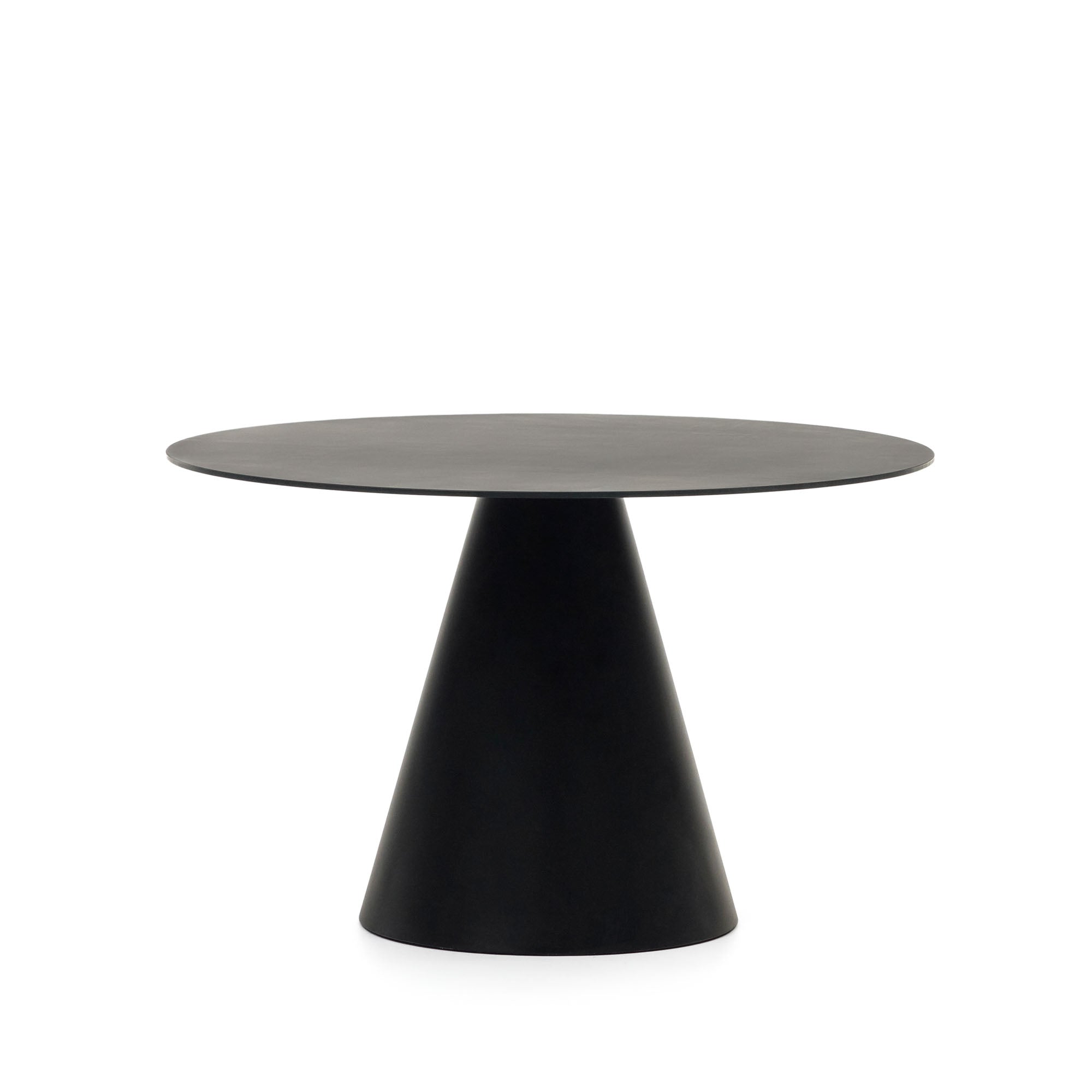 Wilshire edzett üvegből és fémből készült asztal matt fekete kivitelben, Ø 120 cm