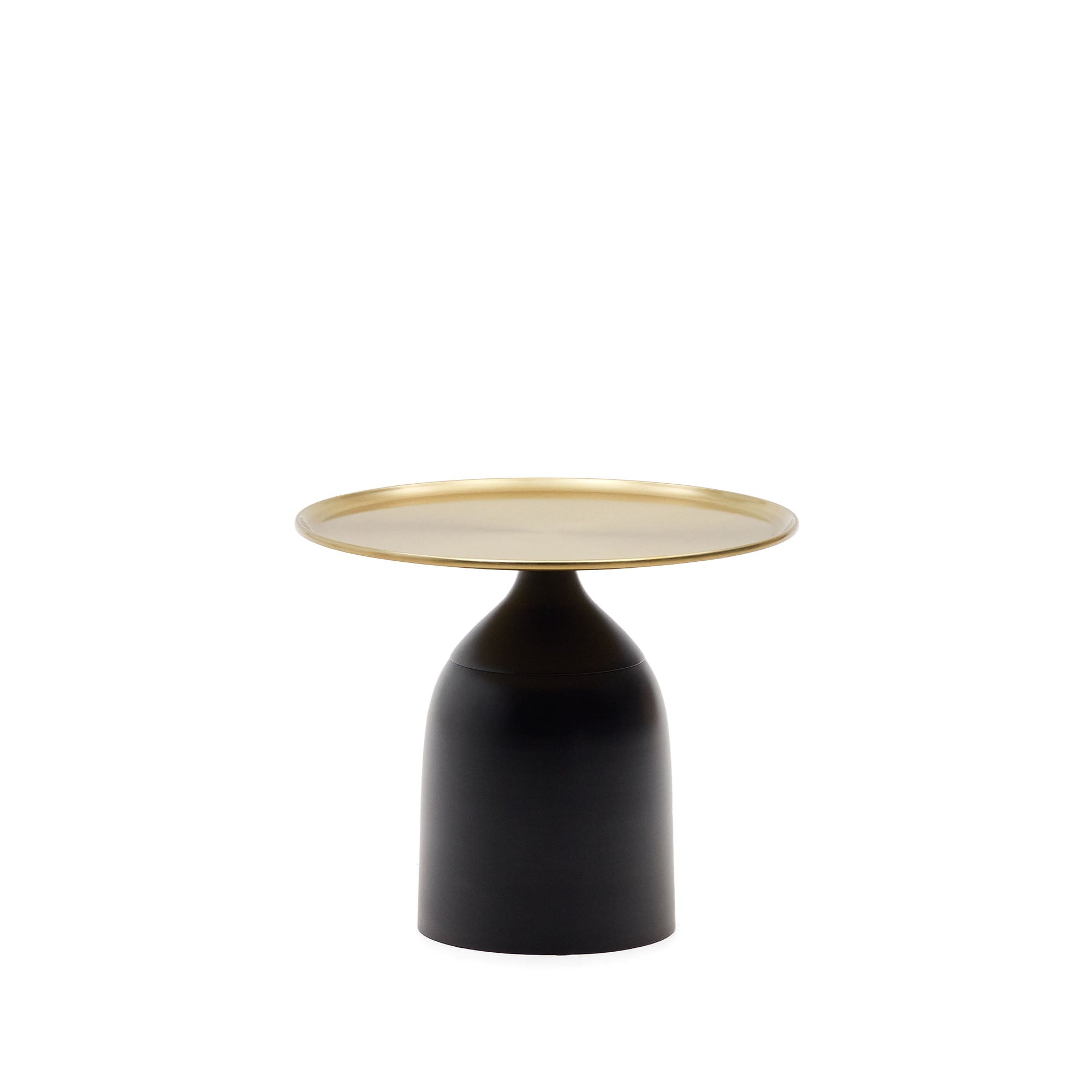 Liuva kerek kisasztal aranyszínű fémből és matt fekete kivitelben, Ø 52 cm
