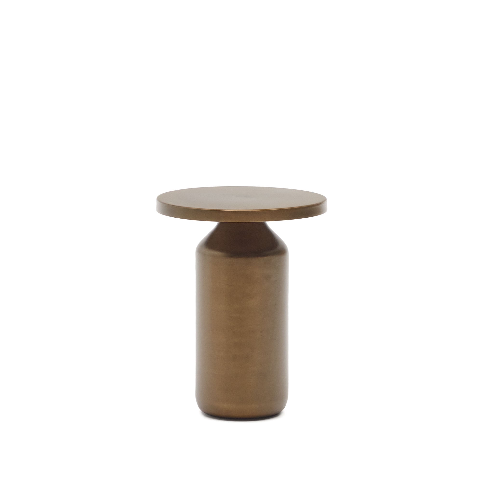 Malya metal round side table in brushed copper, Ø 40.5 cm