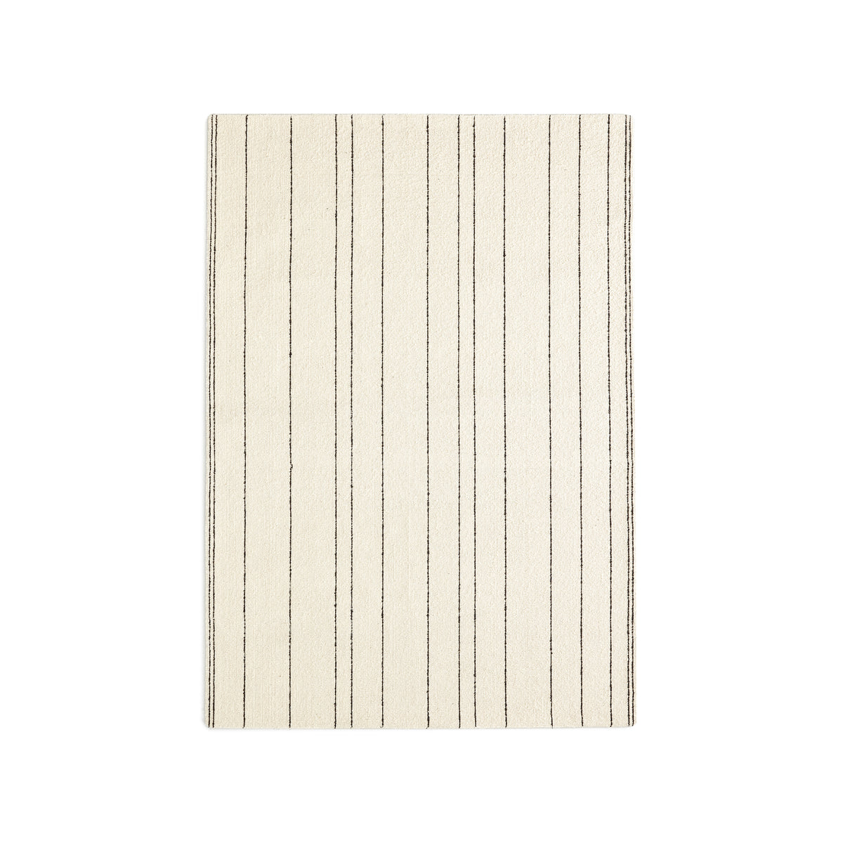 Teppich Micol 230 x 1 x 160 cm Wolle Beige und Streifen Schwarz  Wohnaccessoires