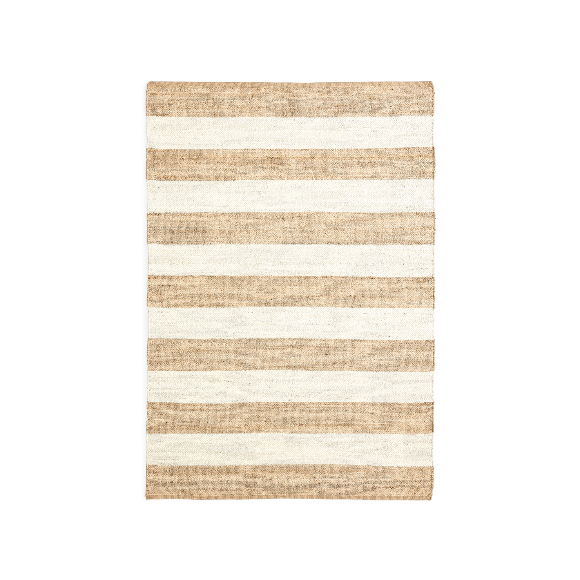 Rovira pamut és juta szőnyeg csíkokkal, natúr és fehér színben, 160 x 230 cm