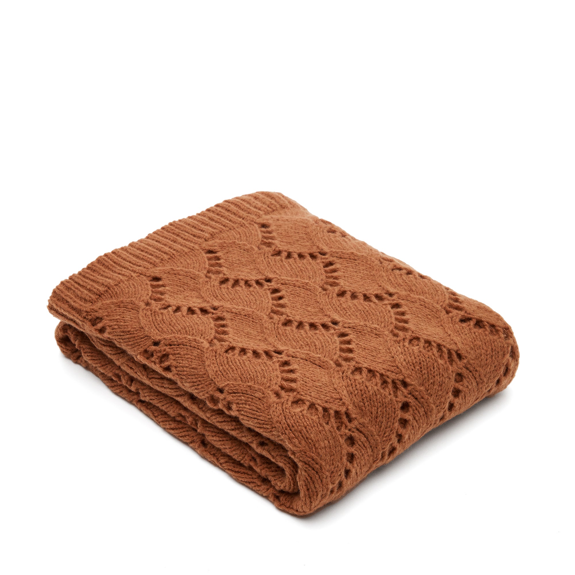 Mesias orange knitted blanket 130 x 170 cm
