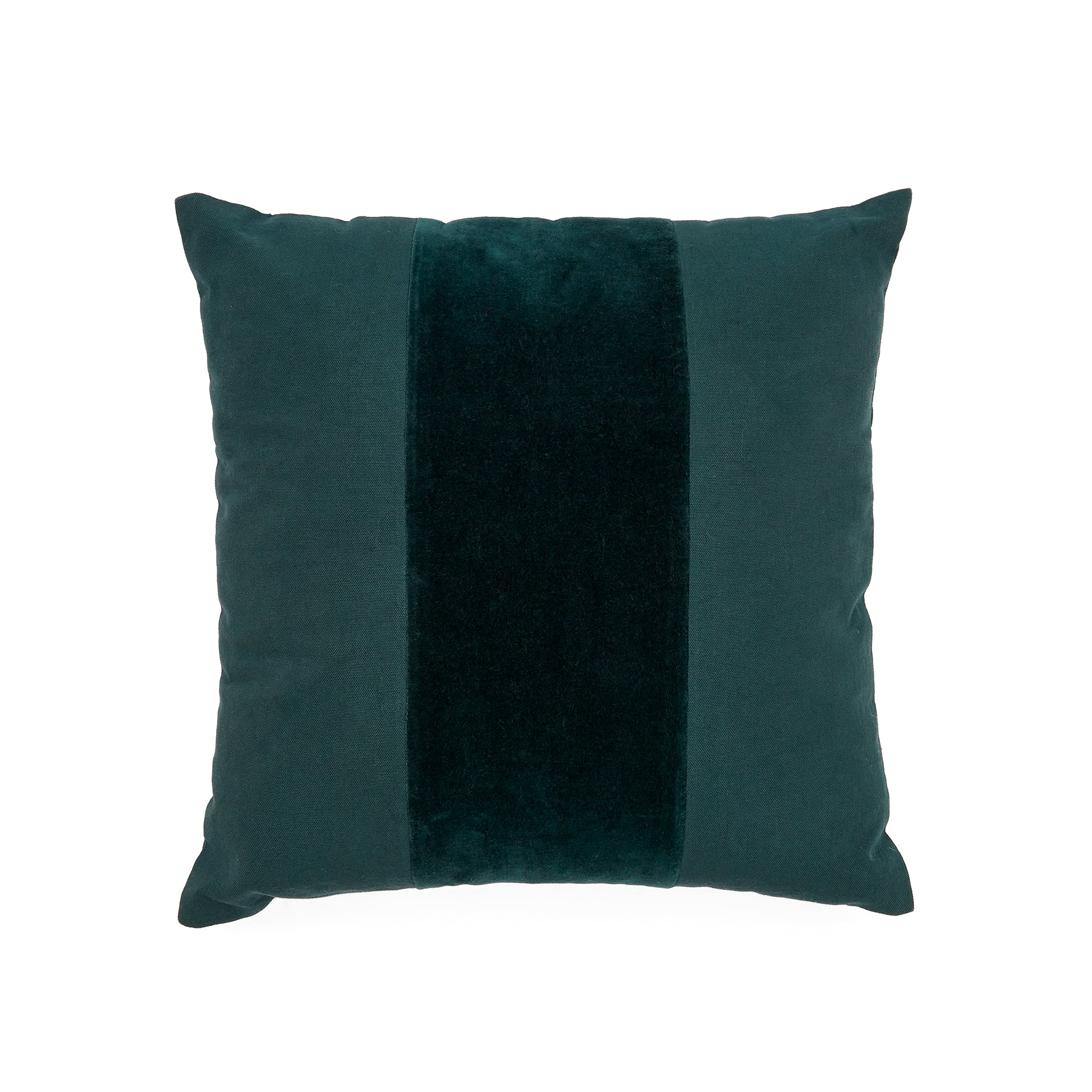 Zaira cushion cover 100% cotton and dark green velvet 45 x 45 cm