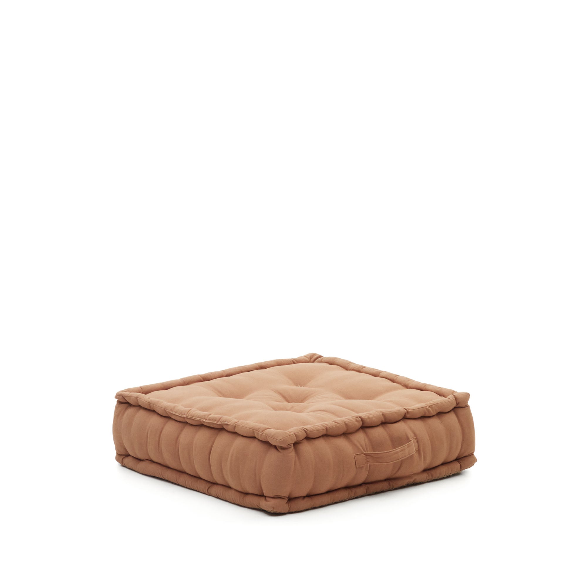 Besalu floor cushion, 100% brown cotton, 60 x 60 cm