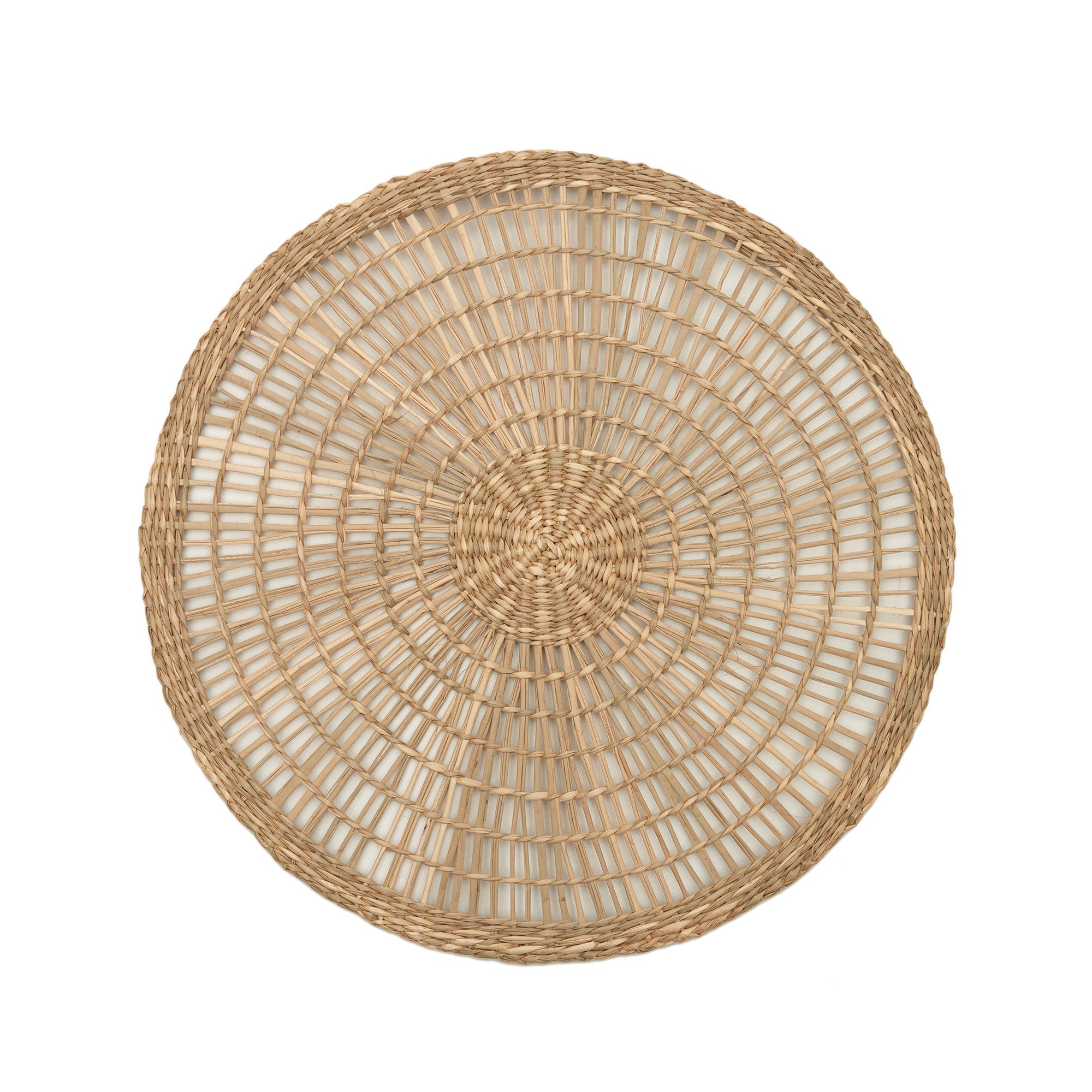 Palau set of 2 round placemats made of natural fibers in a natural finish, 38 x 38 cm