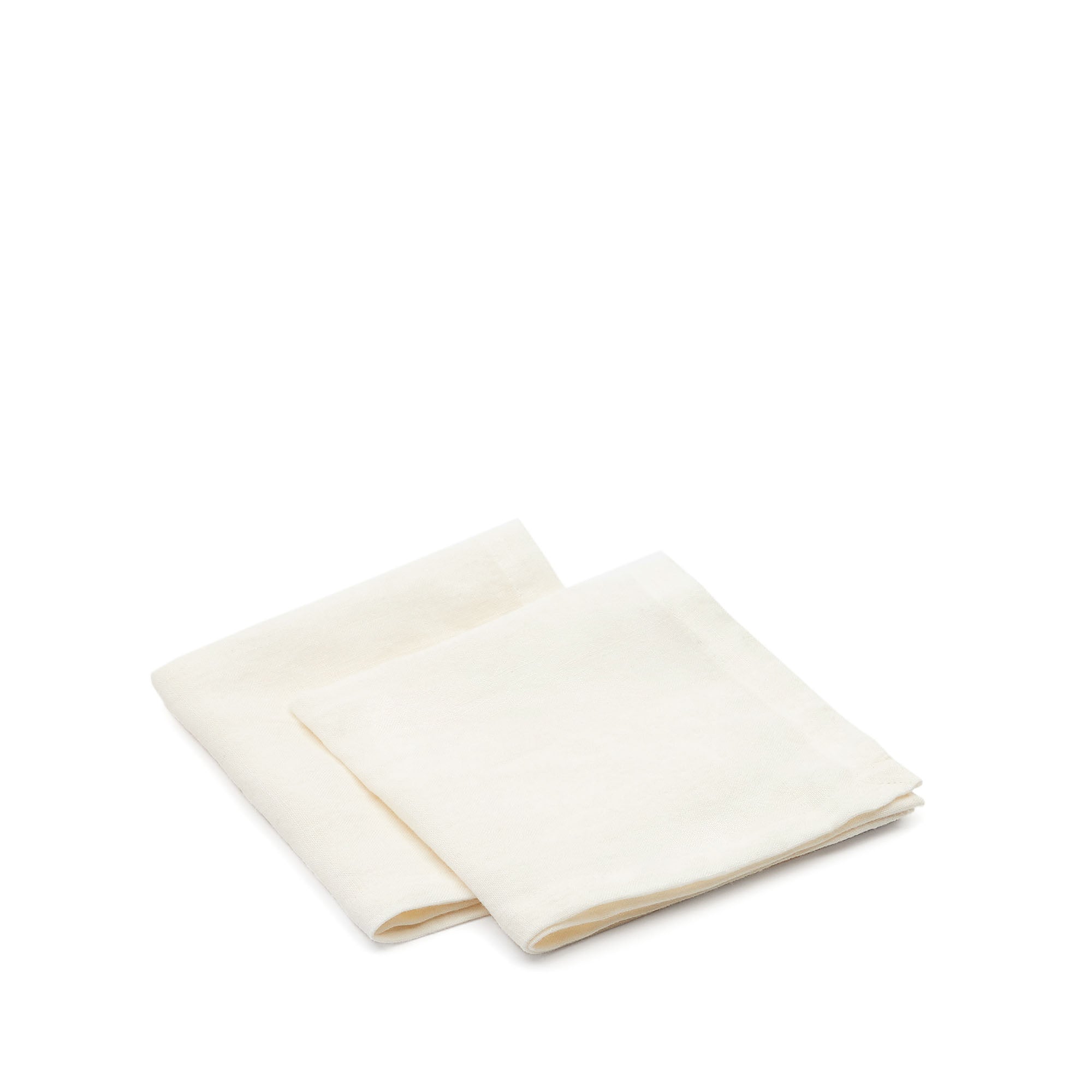 Pals de 2 serviettes, 100% white linen