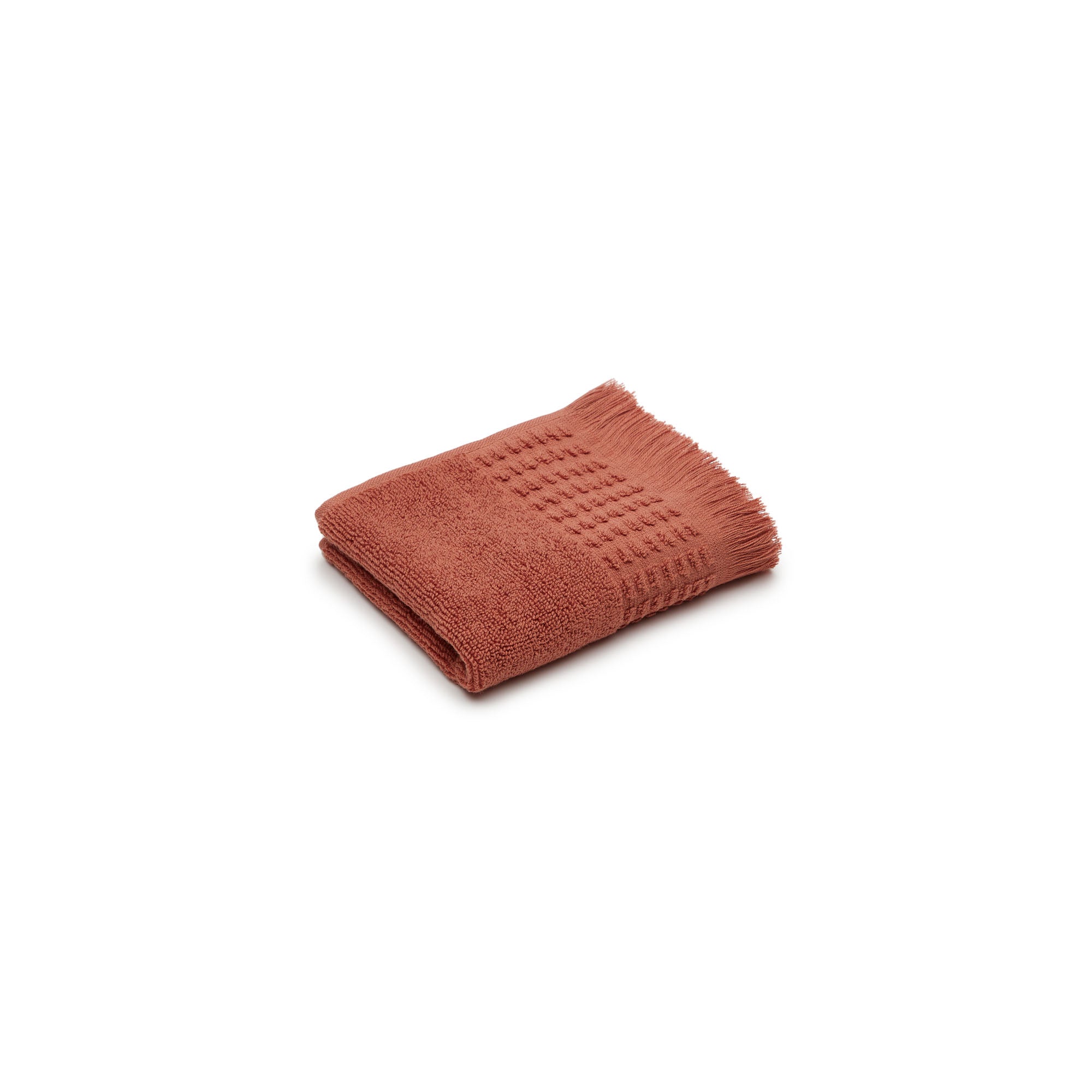 Veta 100% cotton face towel in terracotta, 30 x 50 cm