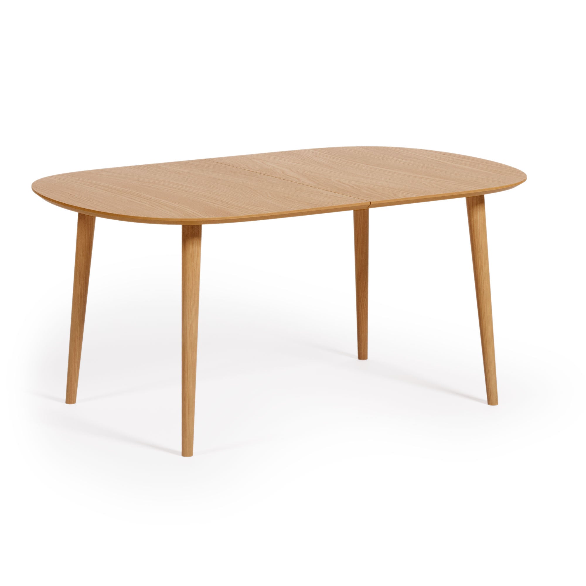 Oqui extendable oak veneer table with solid wood legs 160 (260) x 100 cm
