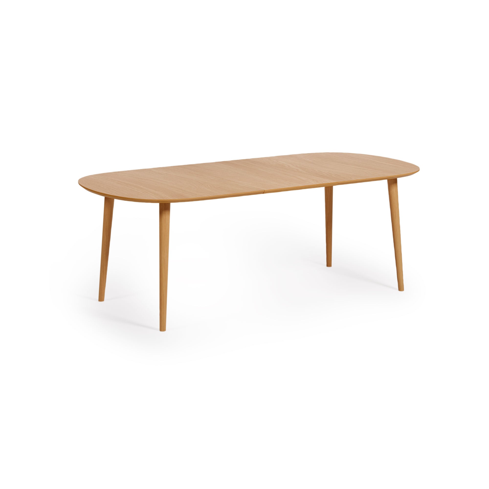 Oqui extendable oak veneer table with solid wood legs 160 (260) x 100 cm