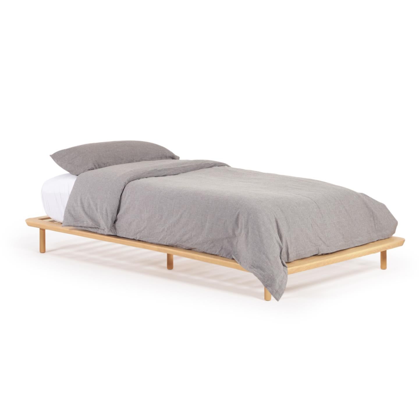 Anielle bed made from solid ash wood for a 90 x 200 cm mattress