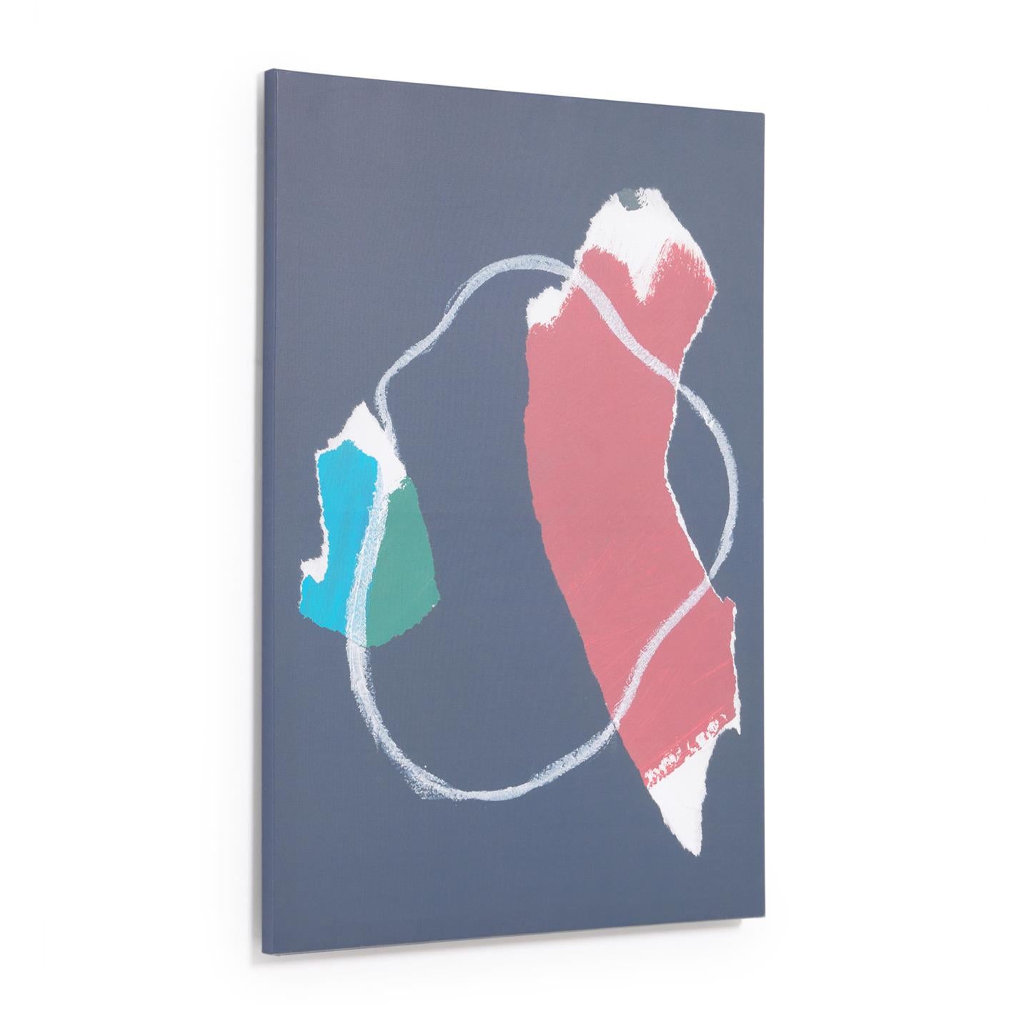 Zoeli blue and red abstract canvas 60 x 90 cm