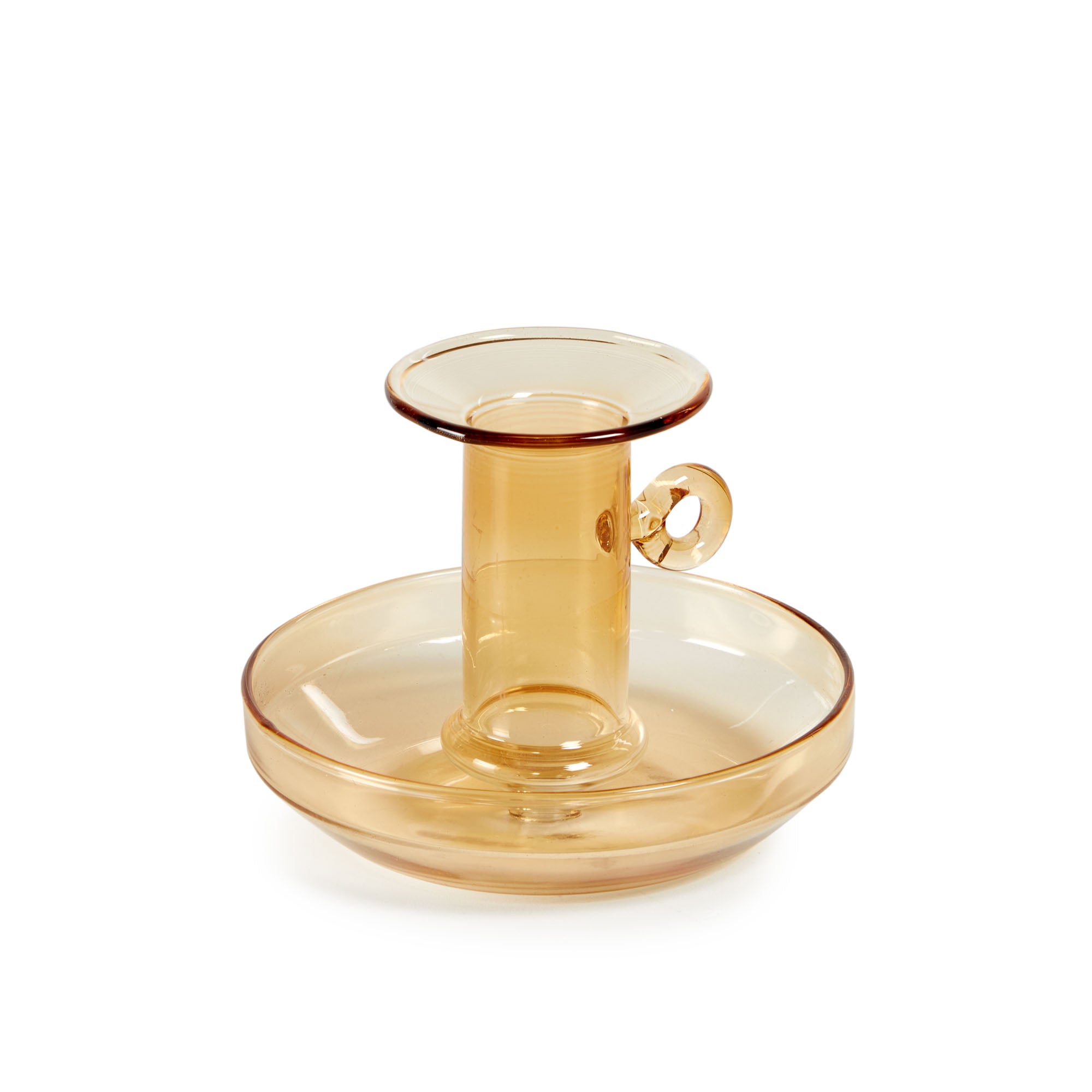 Yumalay large candle holder in orange glass